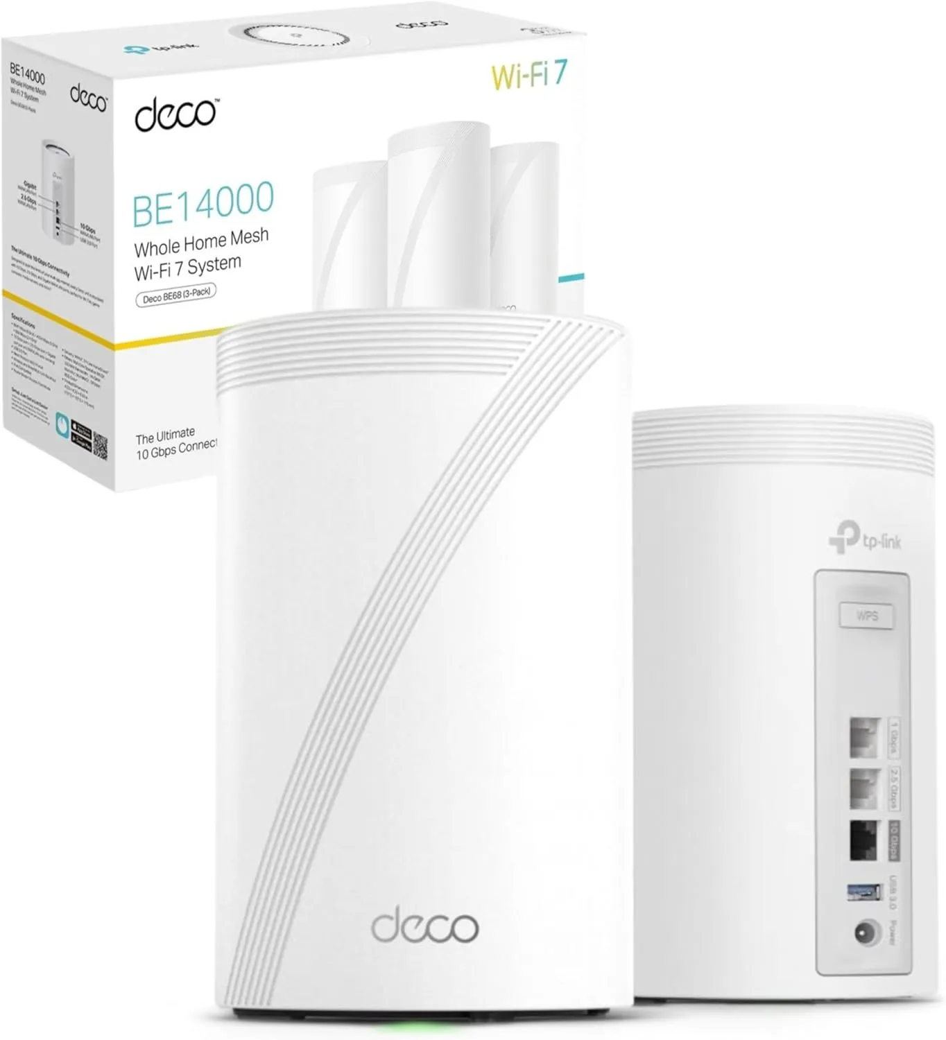 TP-Link Deco BE68 Wi-Fi 7 Mesh WLAN Set(2er Pack) BE14000, Tri-Band 8647 Mbps(6 GHz) + 4324 Mbps (5 GHz) + 688 Mbps(2,4…