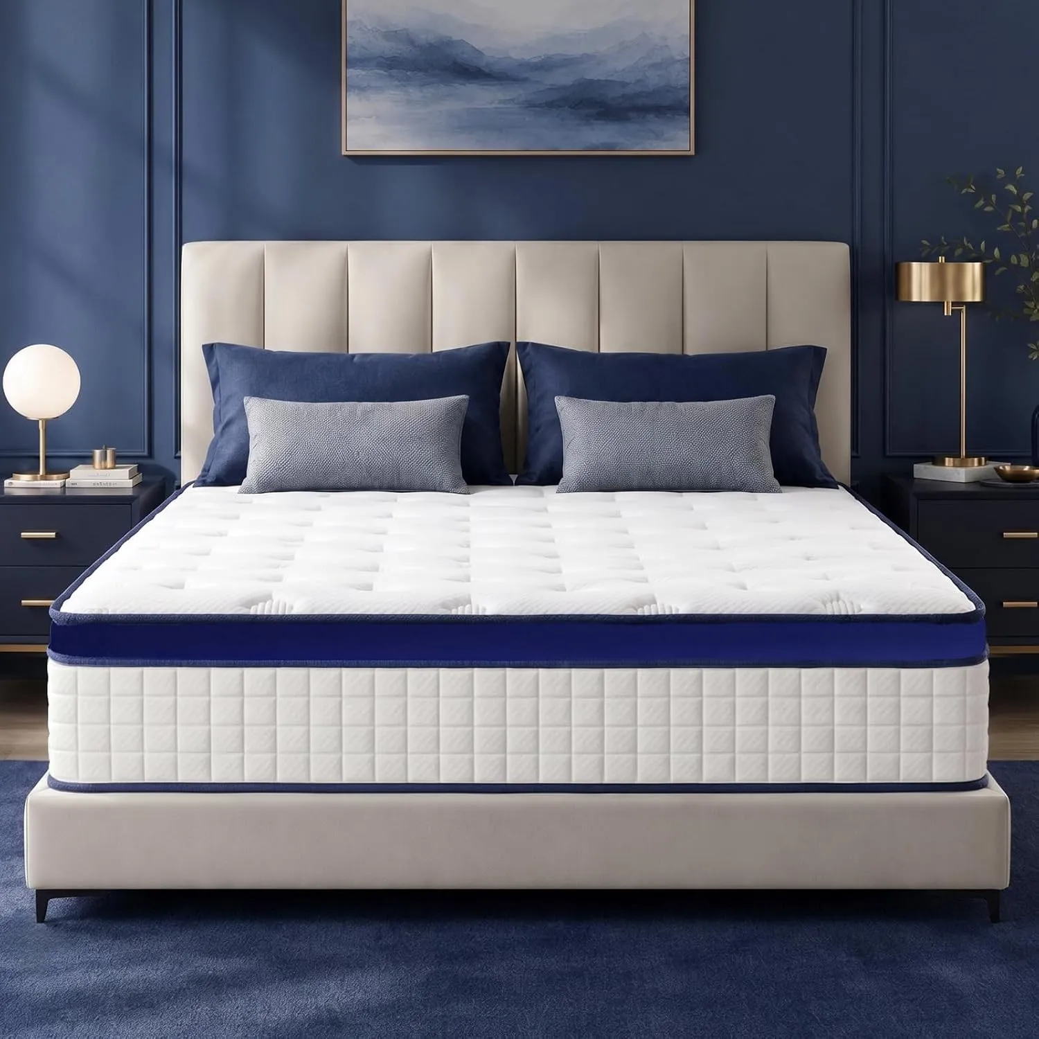 L'AGRATY Matratze 120x200cm Federkernmatratze (25cm Höhe) 7-Zonen Orthopädische Taschenfederkernmatratze mit Comfort Me…