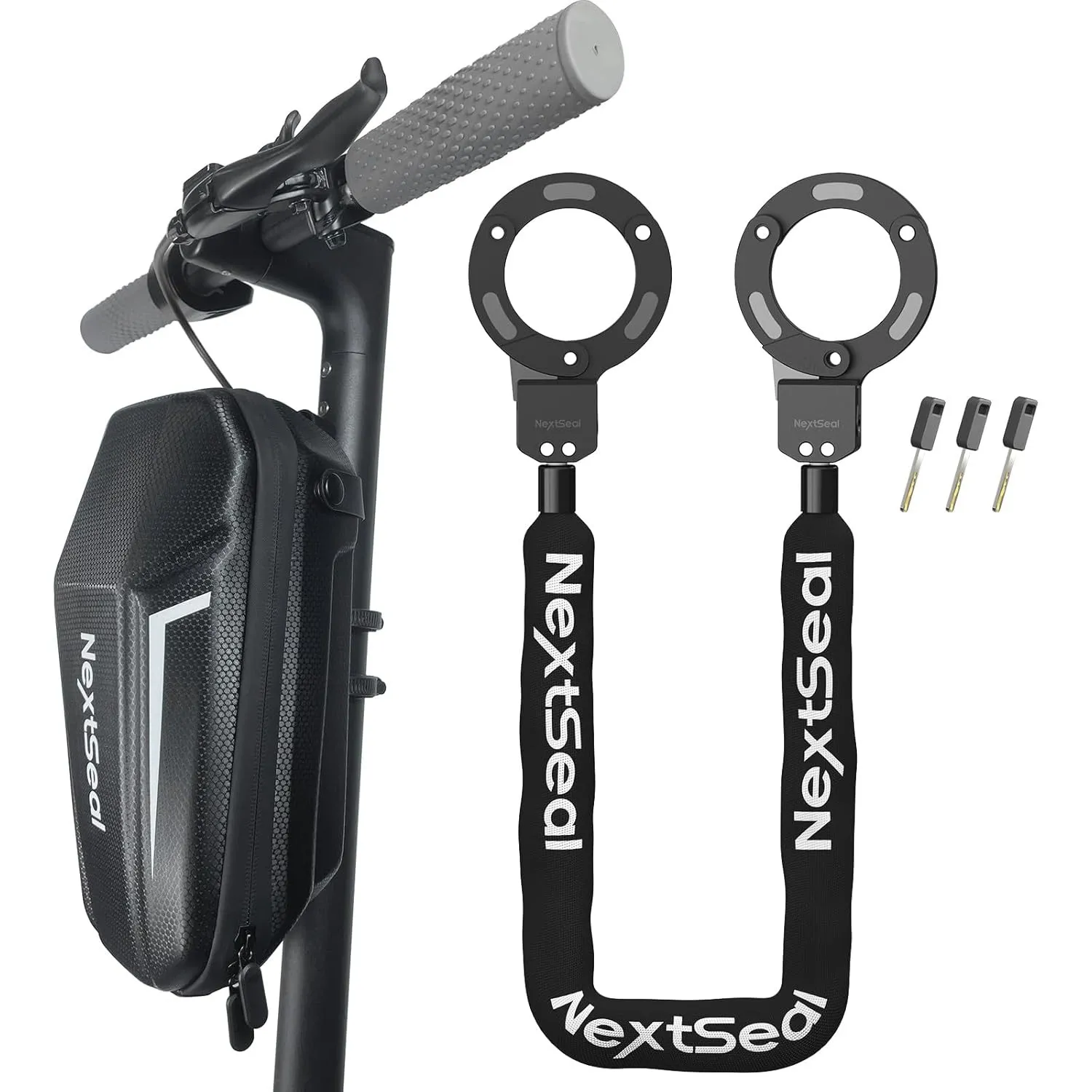 E Scooter Schloss, massives Handschellenschloss mit Lenkertasche