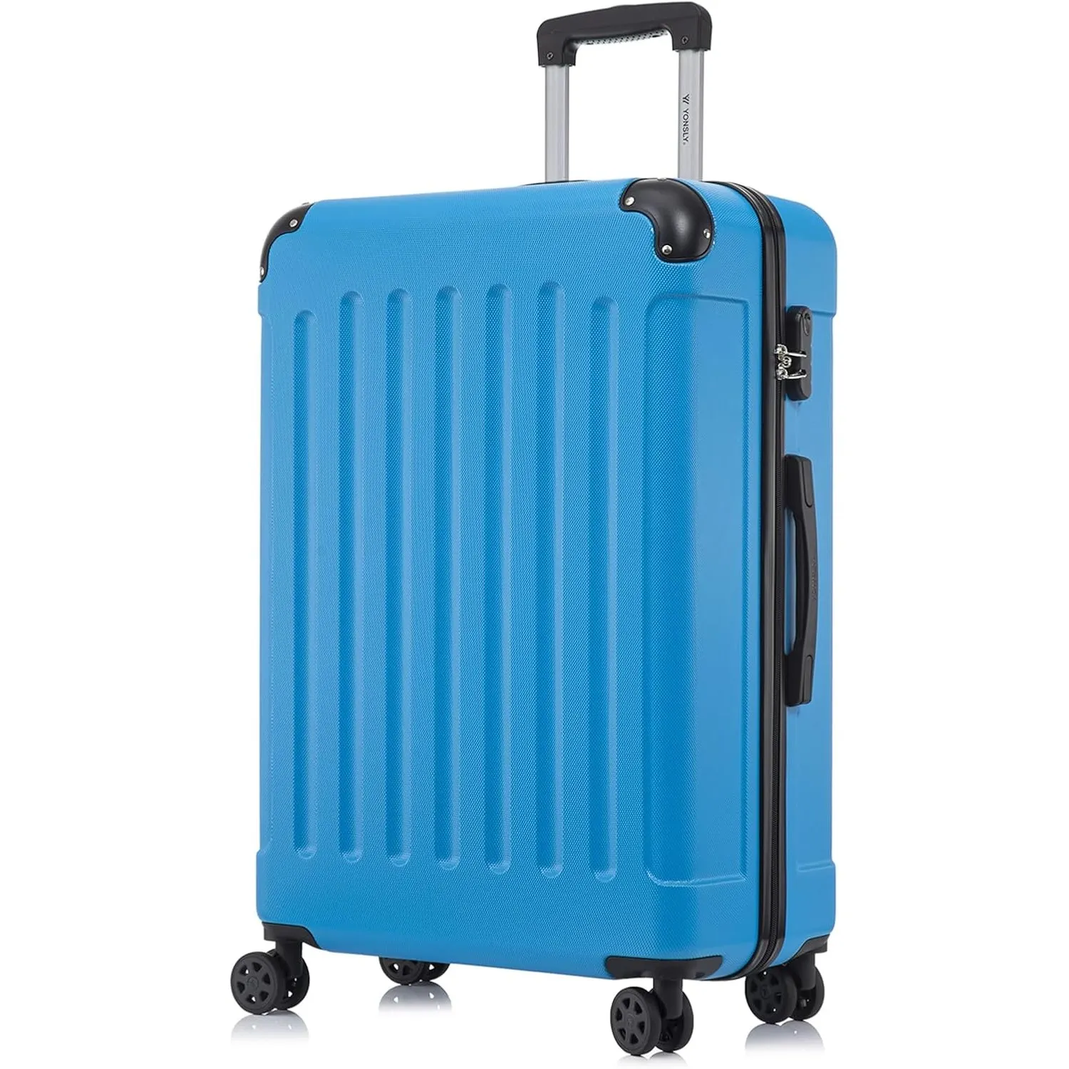 Koffer Suitcase XL Blau, Trolley Reisekoffer, Rollkoffer Handgepäck mit 4 Rollen 360°, Hartschalenreisekoffer, Zahlensc…