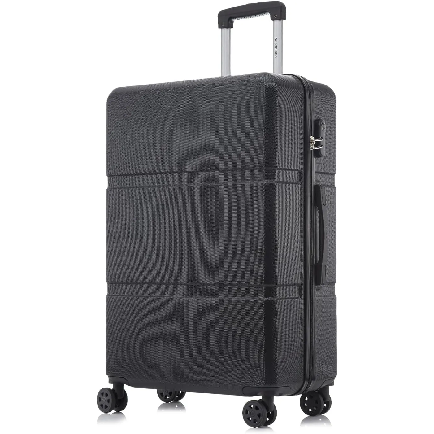 Trolley Reisekoffer Suitcase, Rollkoffer Handgepäck mit 4 Rollen 360°, Hartschalenreisekoffer, Zahlenschloss, Weicher G…
