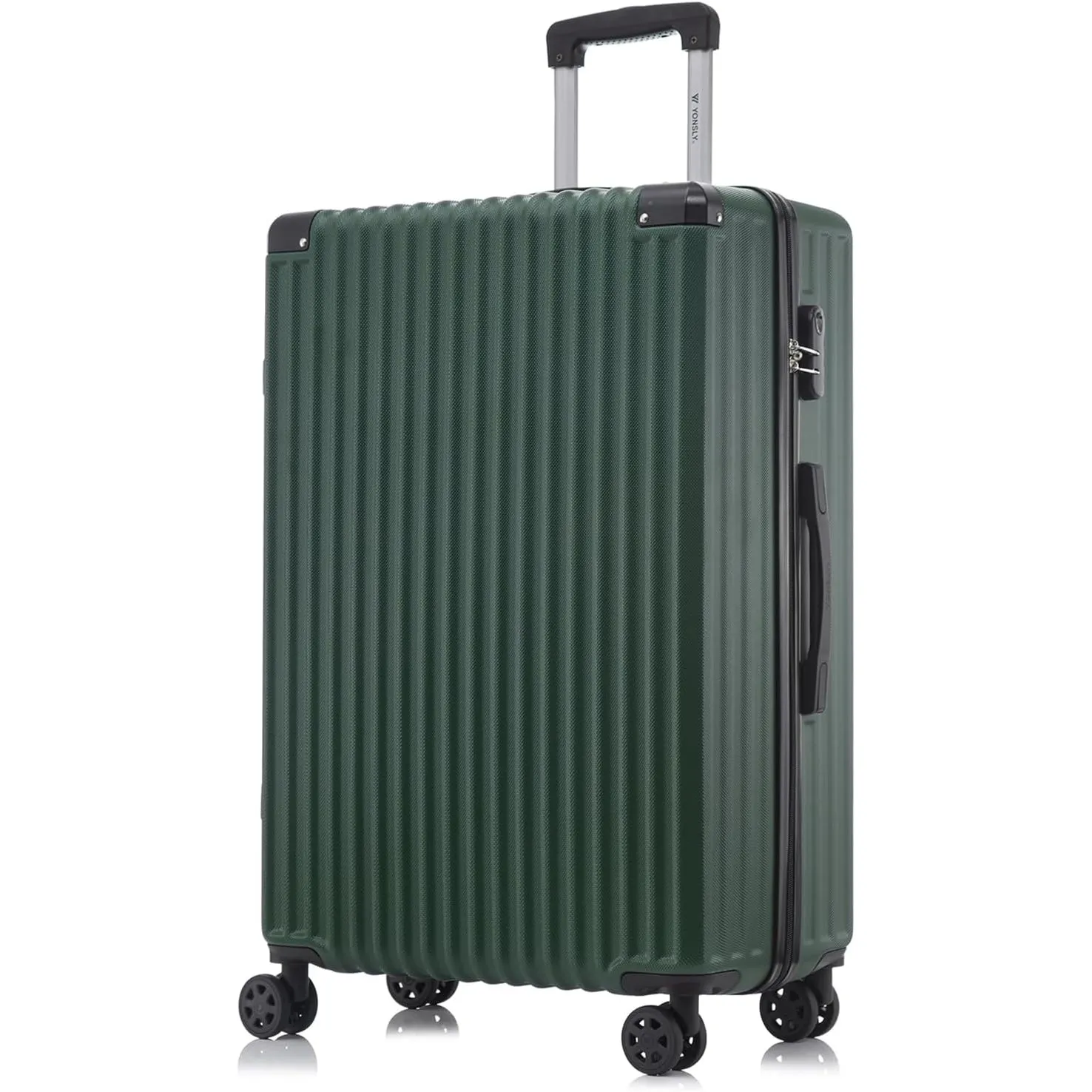 Trolley Reisekoffer Suitcase, Rollkoffer Handgepäck Hartschalenreisekoffer mit 4 Rollen 360°, Zahlenschloss, Weicher Gu…