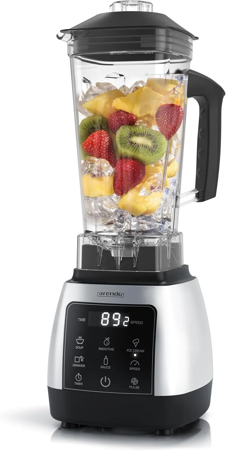 Arendo - Stand Mixer 2000 Watt with Touch Panel - High Line Mixer - 2L - 9 Speed Settings - Max. 24,000 rpm - Pulse Fun…