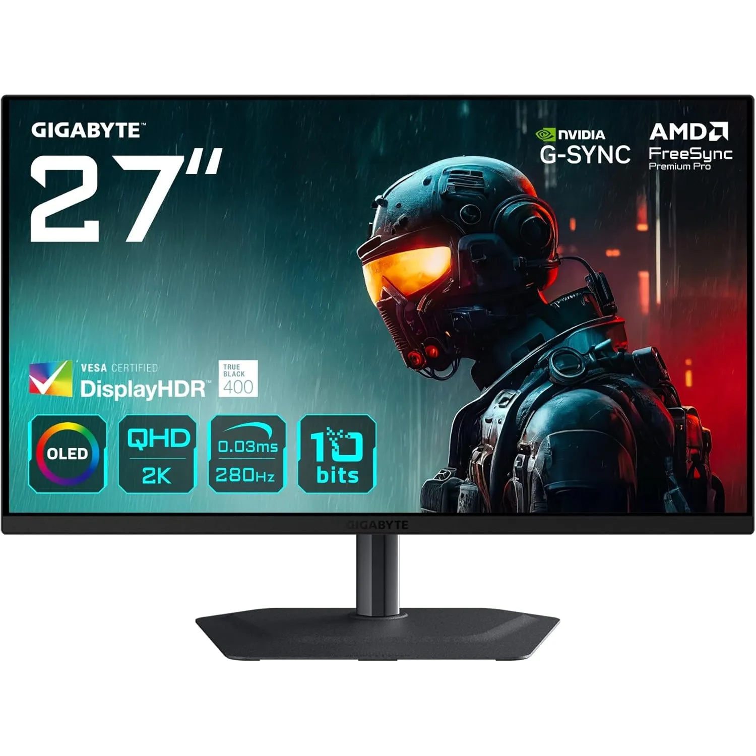 Gigabyte MO27Q2A 27" OLED 2K QHD Gaming-Monitor – 2560 x 1440, 280Hz, 0,03ms, 250 cd/m², FreeSync Premium Pro, DisplayH…