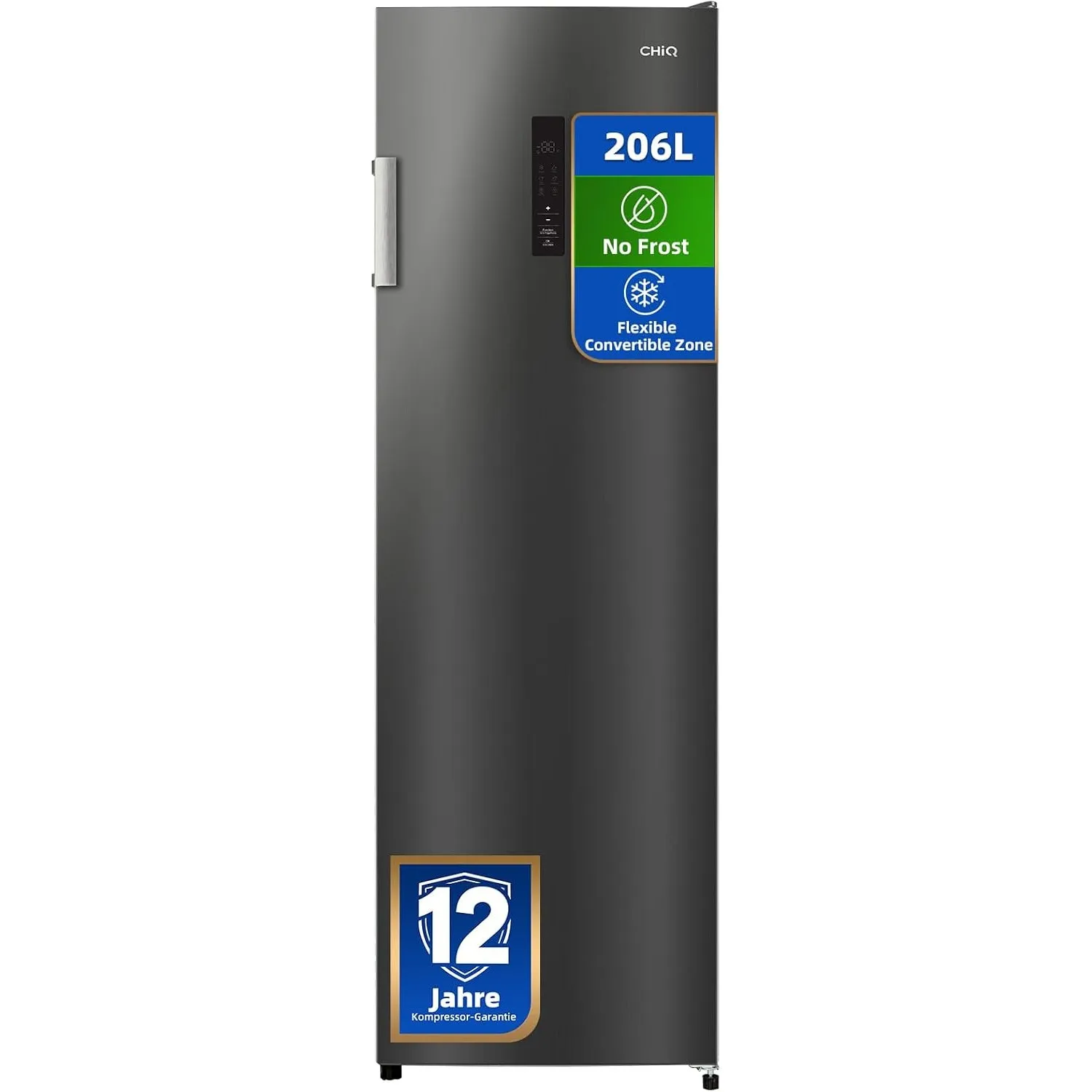 CHiQ Gefrierschrank NoFrost, 206L, 170 cm Höhe, Leise 39 dB, LED Litcht