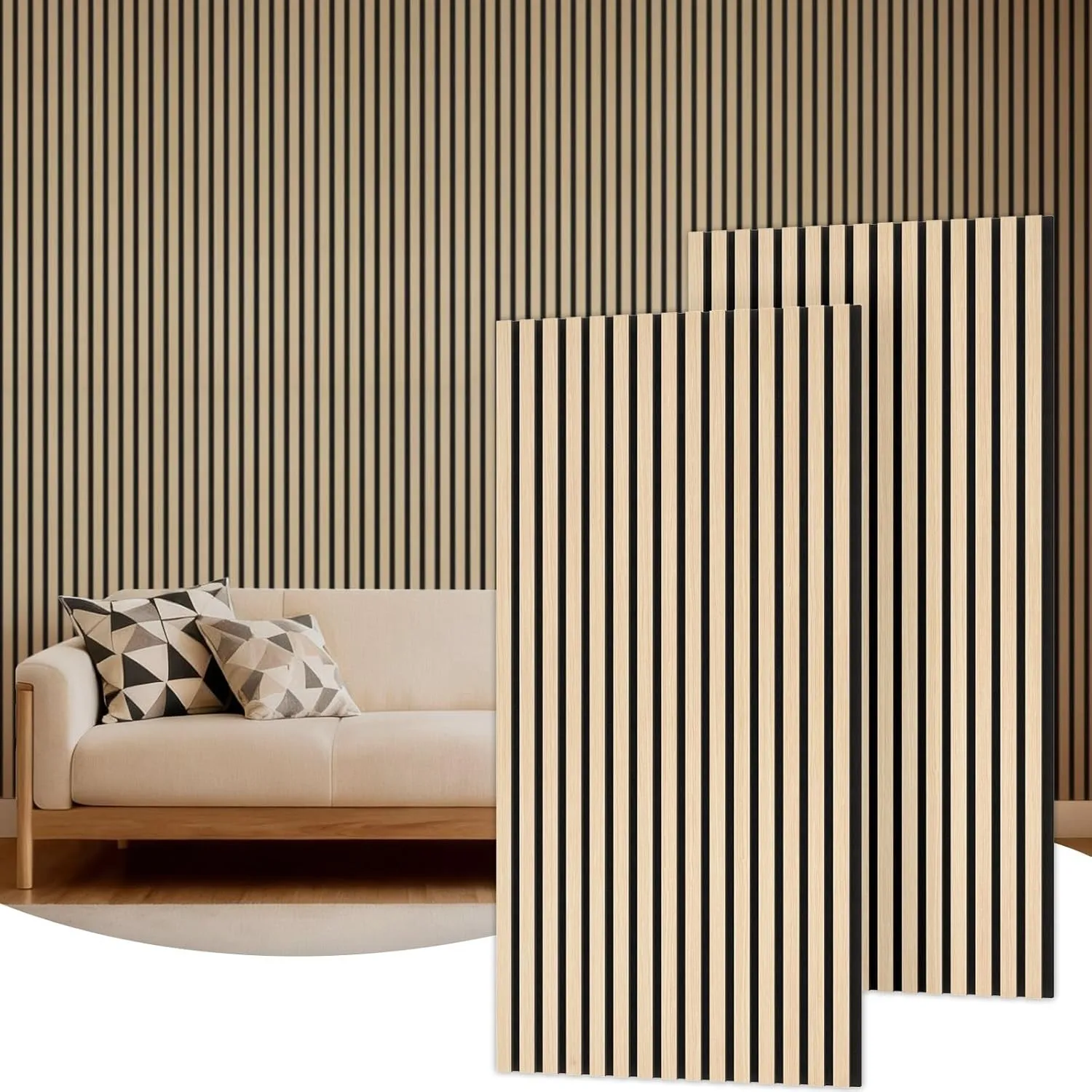 TONOR Holz-Wandpaneele für Innenwand-Deko – 2er-Pack, 120 × 60 cm
