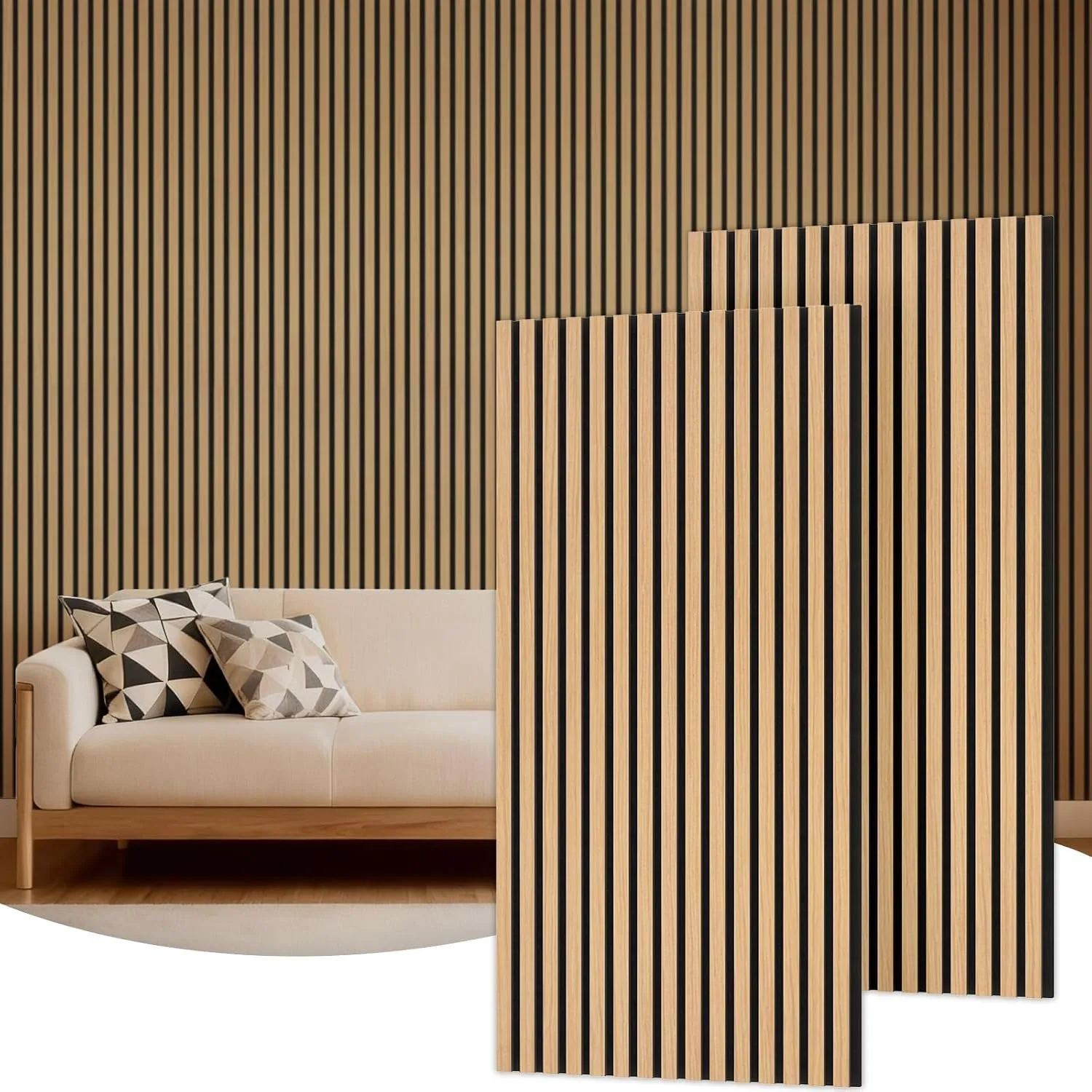 TONOR Holz-Wandpaneele für Innenwand-Deko – 2er-Pack, 120 × 60 cm