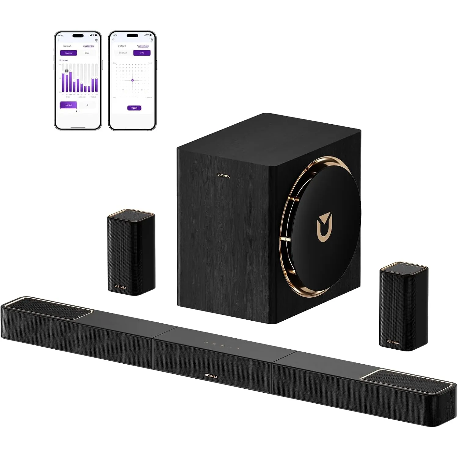 ULTIMEA Skywave X60 7.1.4ch Professionelles Kabelloses 840W Soundbar | Surround Sound System für TV mit Dolby Atmos, 8"…