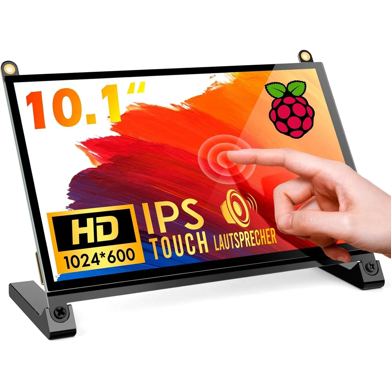 ROADOM 10.1" Touchscreen Monitor, 1024x600 IPS für Raspberry Pi, HDMI
