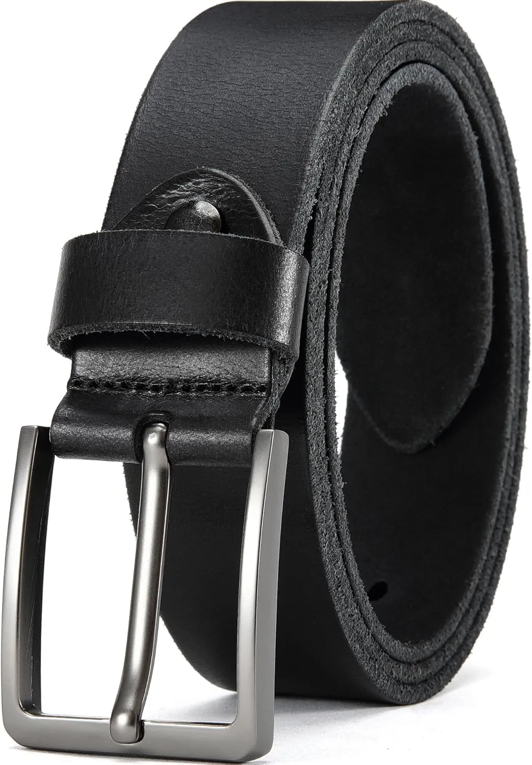DOOPAI Men's Full Leather Belt Casual Work Cowboy Suit Leather Belt Adjustable Belt