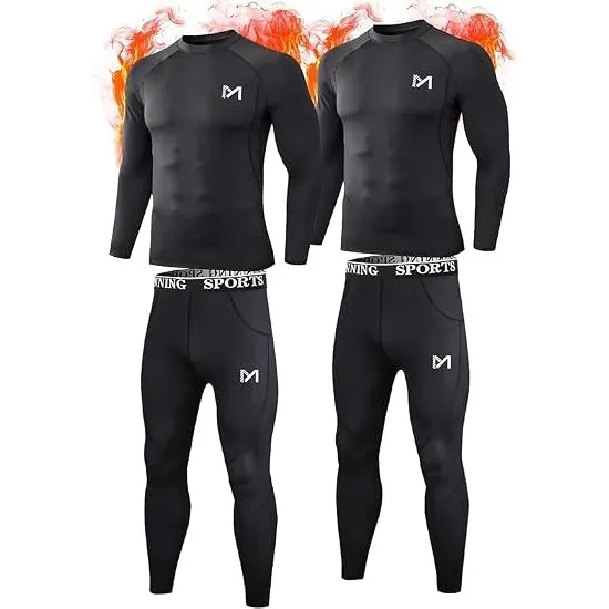 MEETYOO 2er Pack Thermounterwäsche Herren & Skiunterwäsche Herren