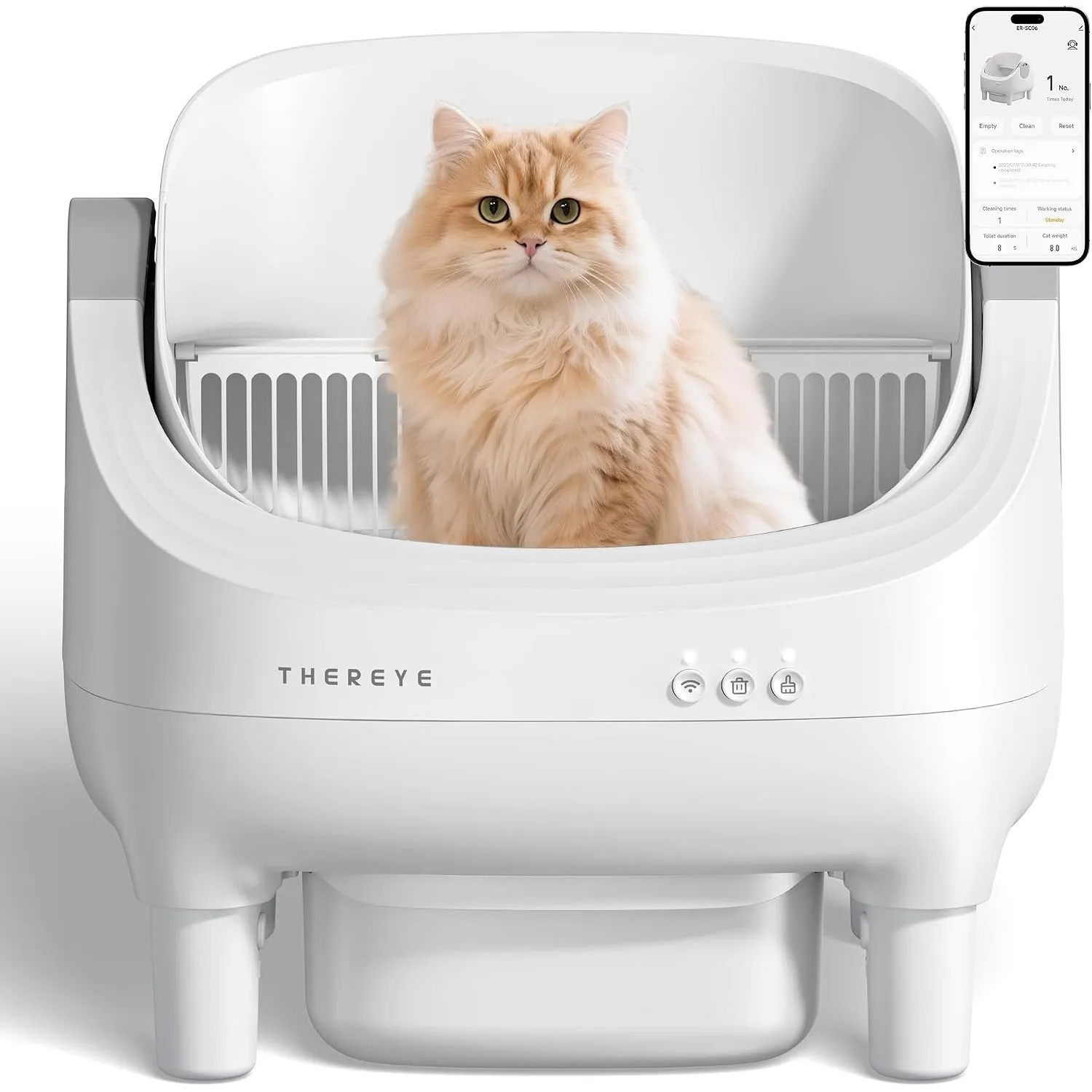 Thereye Selbstreinigende Katzentoilette Offenes XXL Kapazität