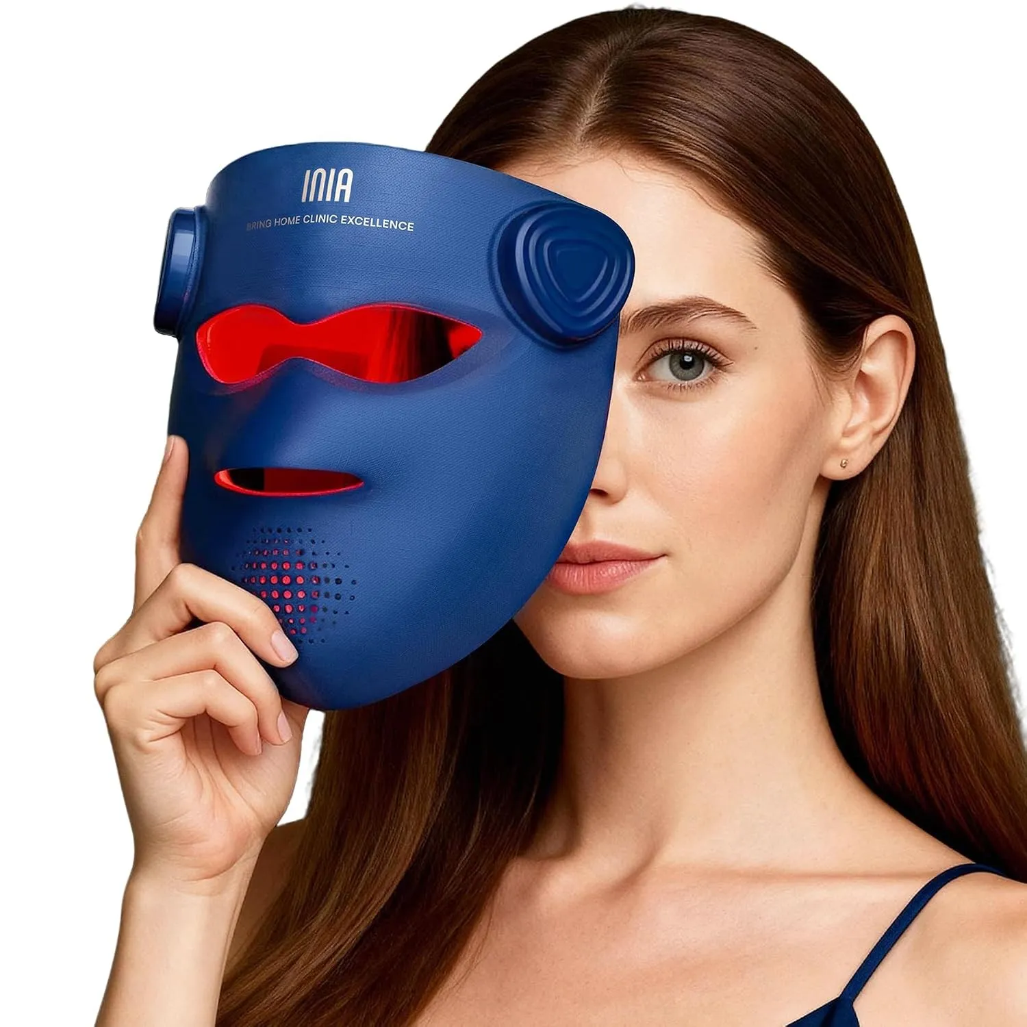 INIA 4D LED Maske Gesicht, Kabellos, Erweiterter Bereich 940, 4 Lichtmodi