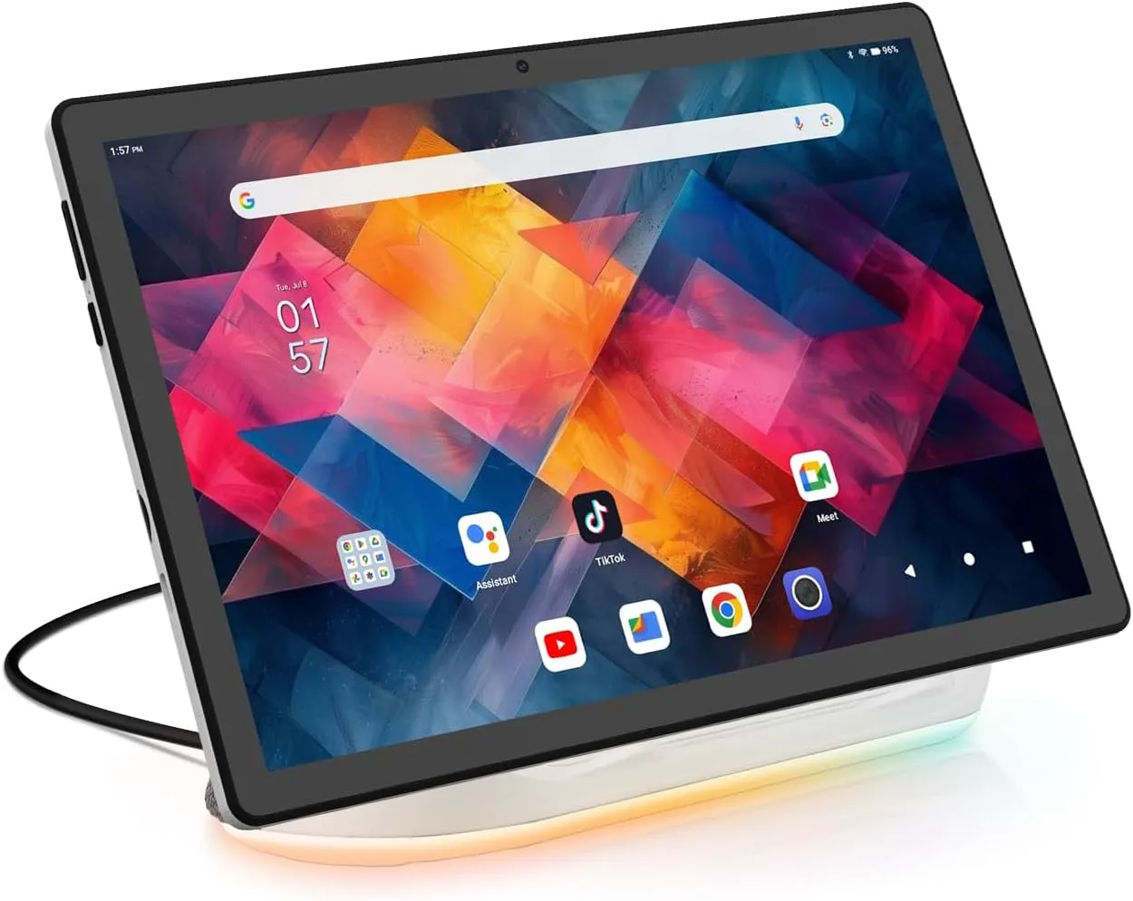 2026 Verbessertes Tablet, Android 15 Tablet 10 Zoll mit Bluetooth-Lautsprecher-Dock, 24 GB RAM+64 GB ROM+1 TB TF, Octa-…