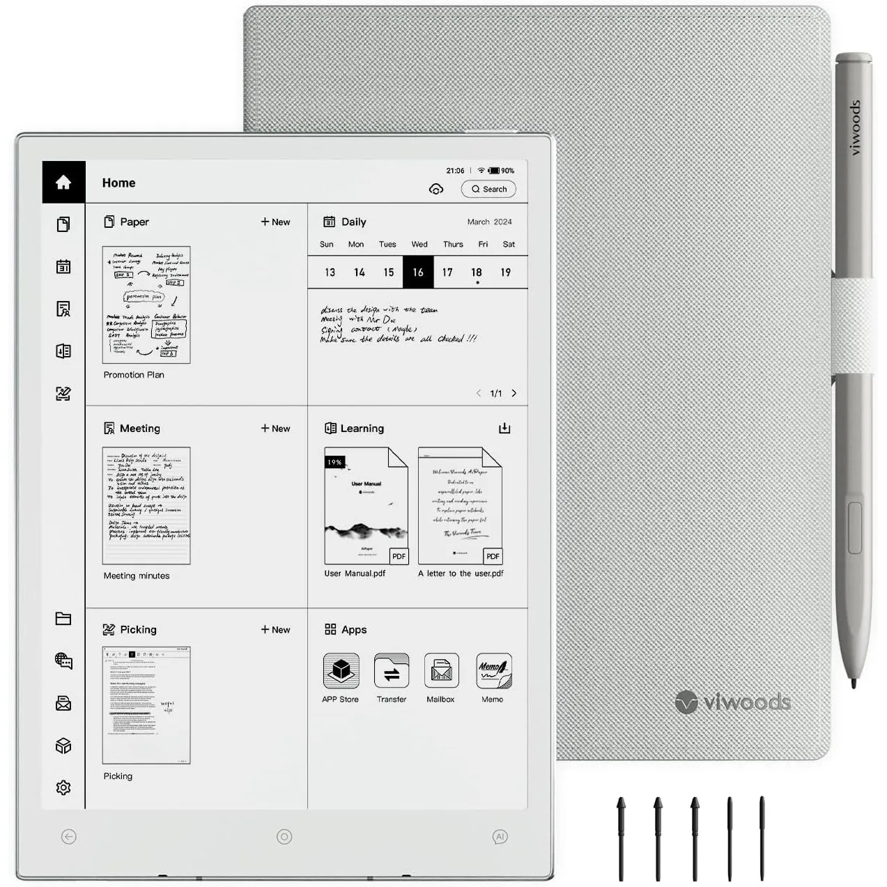 Viwood E-Ink-Tablet 8,2 Zoll KI-Notizbuch mit Stift