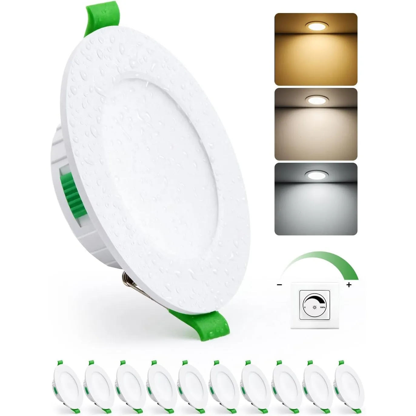HOMEOW LED Einbaustrahler 230V Dimmbar 68mm – 90mm Lochmaß, 5W LED Spot