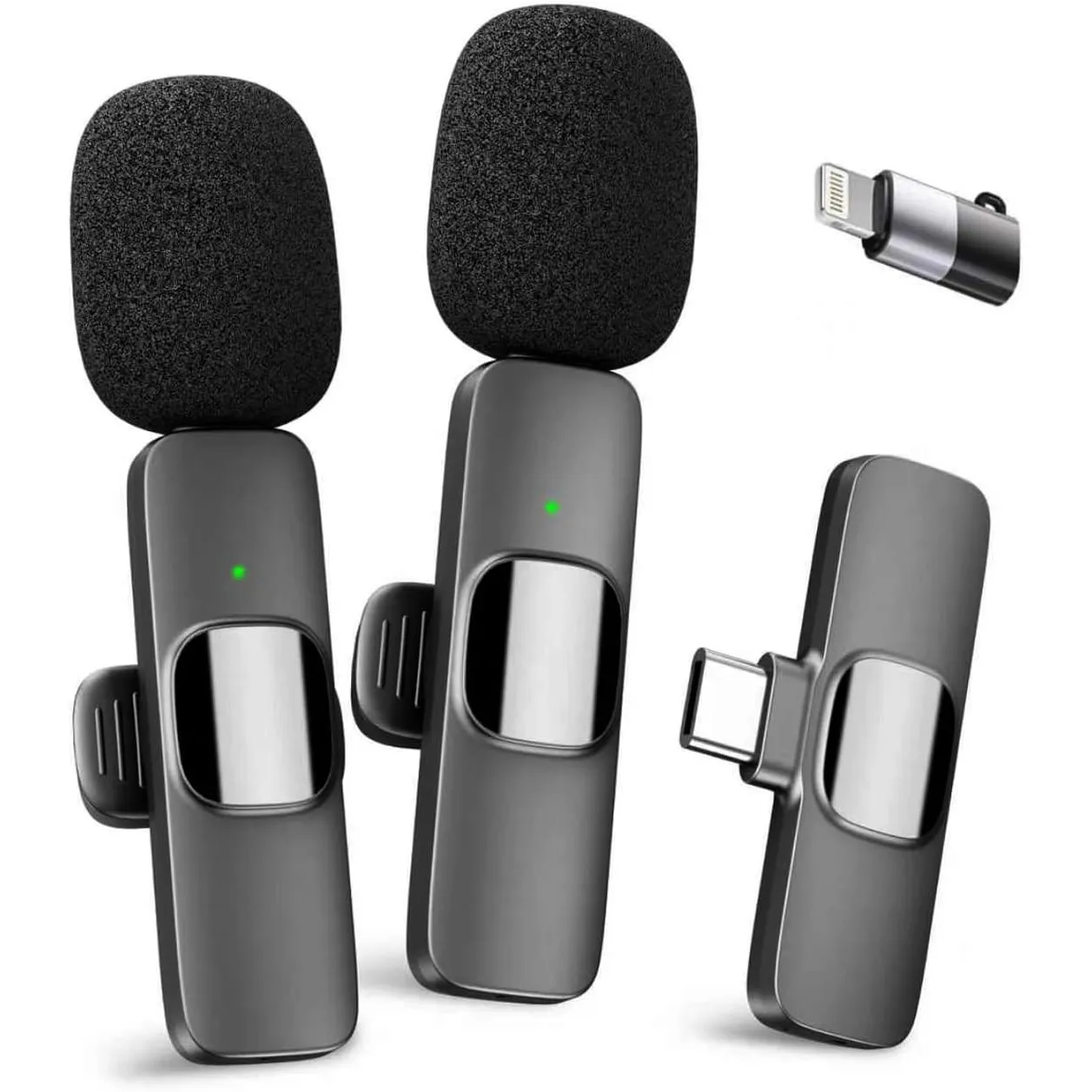 YRF Mikrofon für iPhone Android Handy, Kabelloses Lavalier Mikrofon, Plug&Play mini mikrofon 2,4GHz, USB-C&Lightning, C…