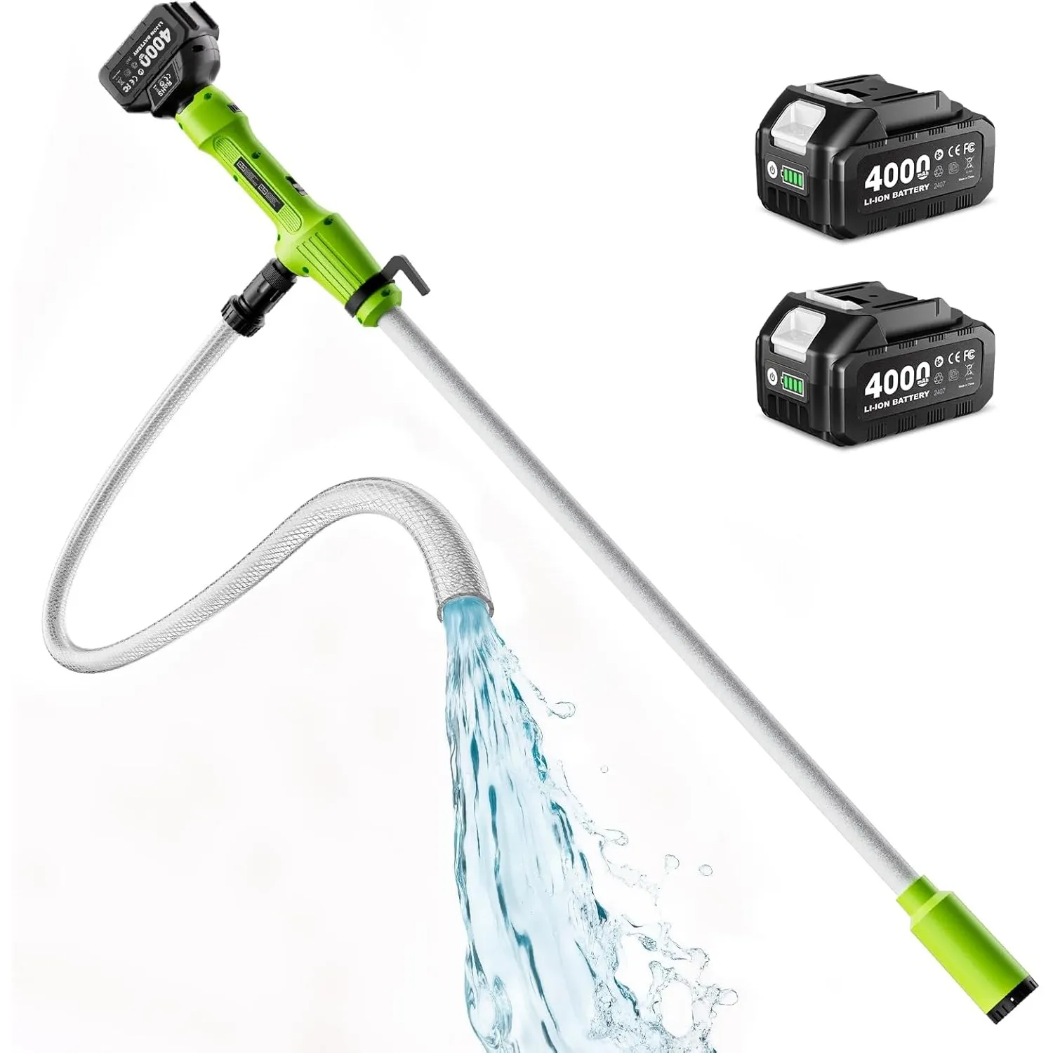Taskstar Kabellose Stab-Transferpumpe für Wasser/Diesel, 5,6 cm Filter-Ø