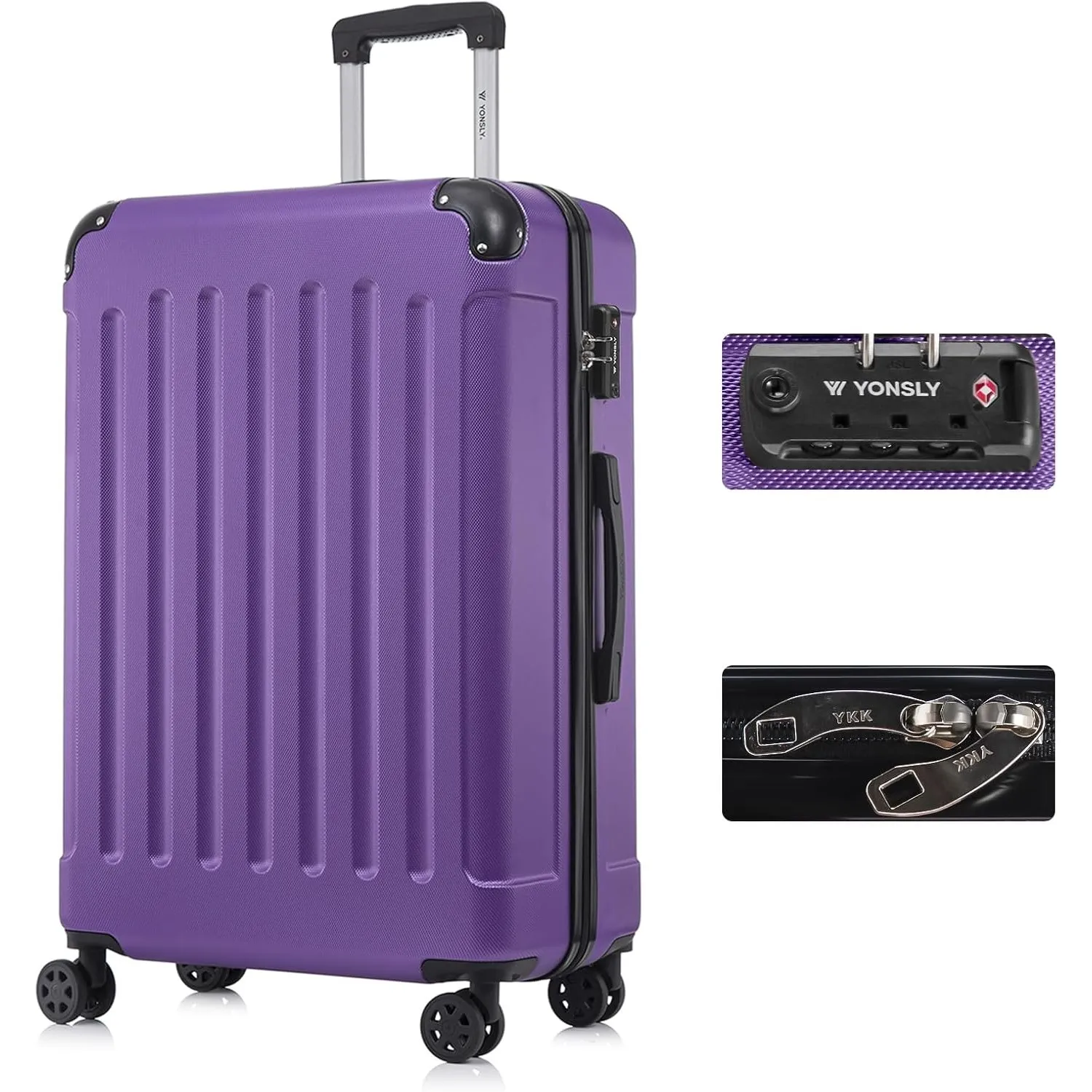 Premium Reisekoffer TSA-Schloss,YKK-Reißverschluss Hartschalen-Koffer Trolley Rollkoffer Suitcase Handgepäck 4 Rollen (…