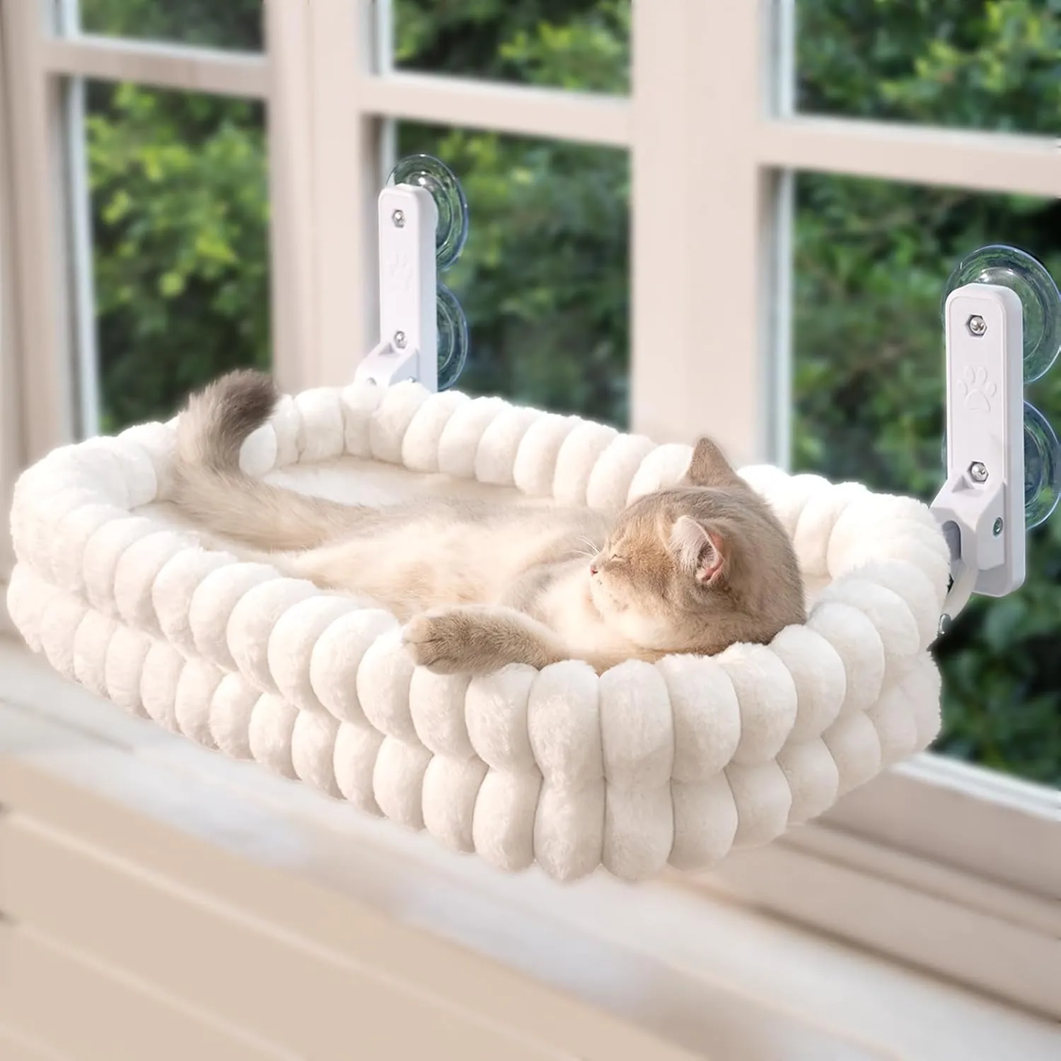CheerPals Katzen Fensterliege, Weich Abnehmbarem Wendebezug Hängematte, Faltbare Katzenliege, Fenster Katzenbett mit St…