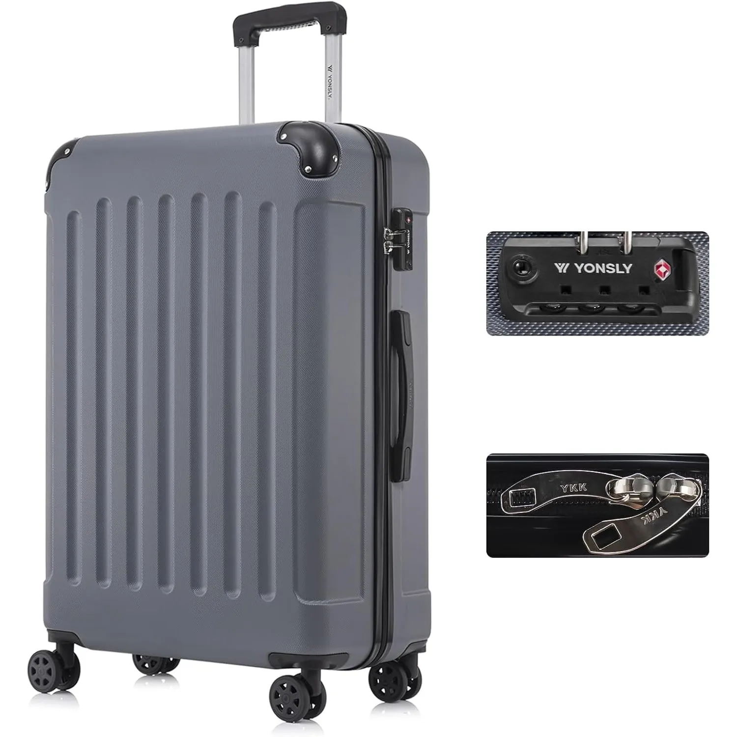 Premium Reisekoffer TSA-Schloss,YKK-Reißverschluss Hartschalen-Koffer Trolley Rollkoffer Suitcase Handgepäck 4 Rollen (…