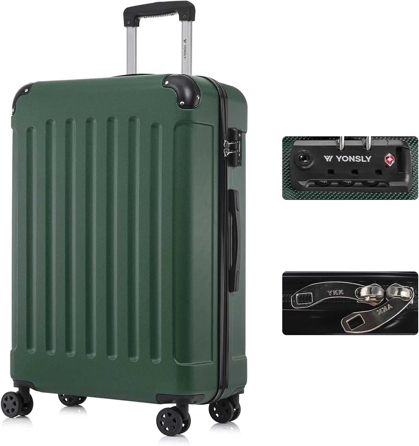 Premium Reisekoffer TSA-Schloss YKK-Reißverschluss Hartschalen-Koffer Trolley Rollkoffer Suitcase Handgepäck 4 Rollen (…