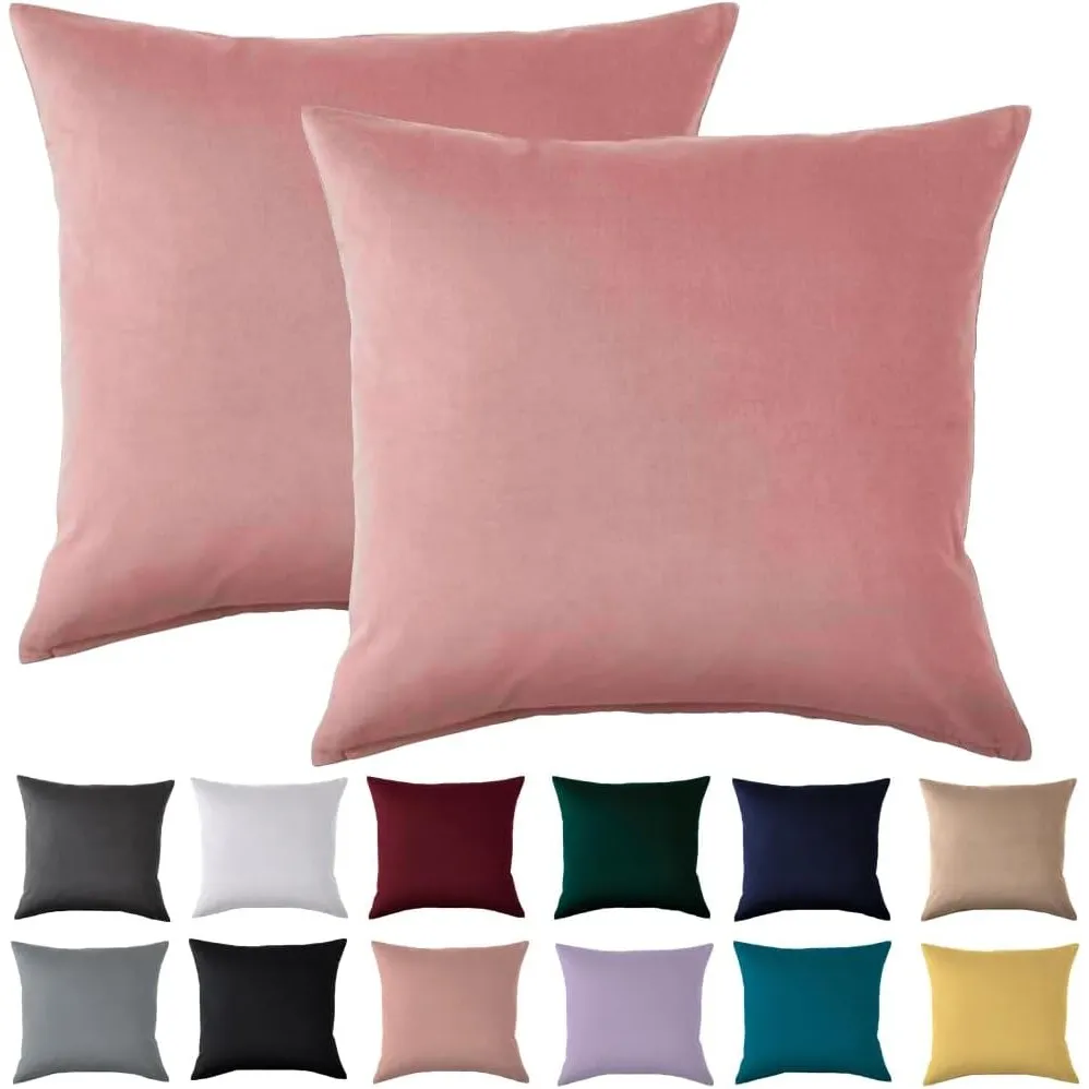 Beqnat Kissenbezug 80x80 2er Set, Kopfkissenbezug Korallenrosa