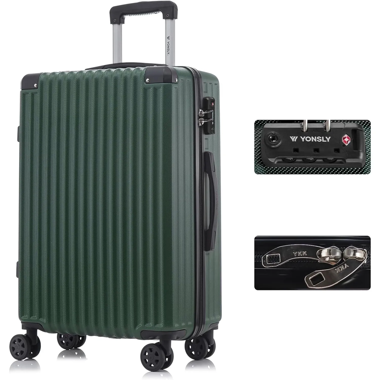 Premium Reisekoffer TSA-Schloss,YKK-Reißverschluss Hartschalen-Koffer Trolley Rollkoffer Suitcase Handgepäck 4 Rollen (…