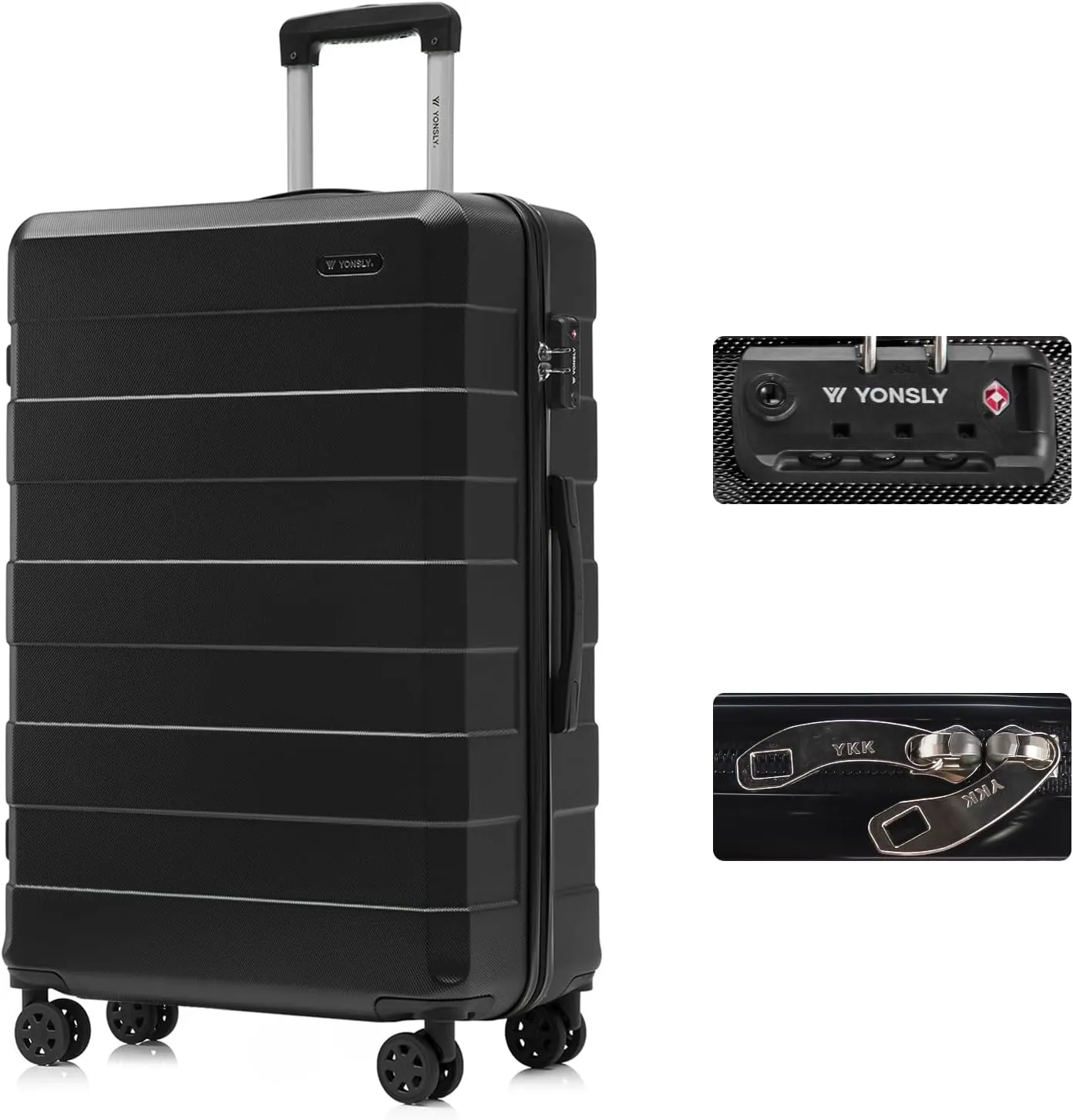 Premium Reisekoffer TSA-Schloss,YKK-Reißverschluss Hartschalen-Koffer Trolley Rollkoffer Suitcase Handgepäck 4 Rollen (…