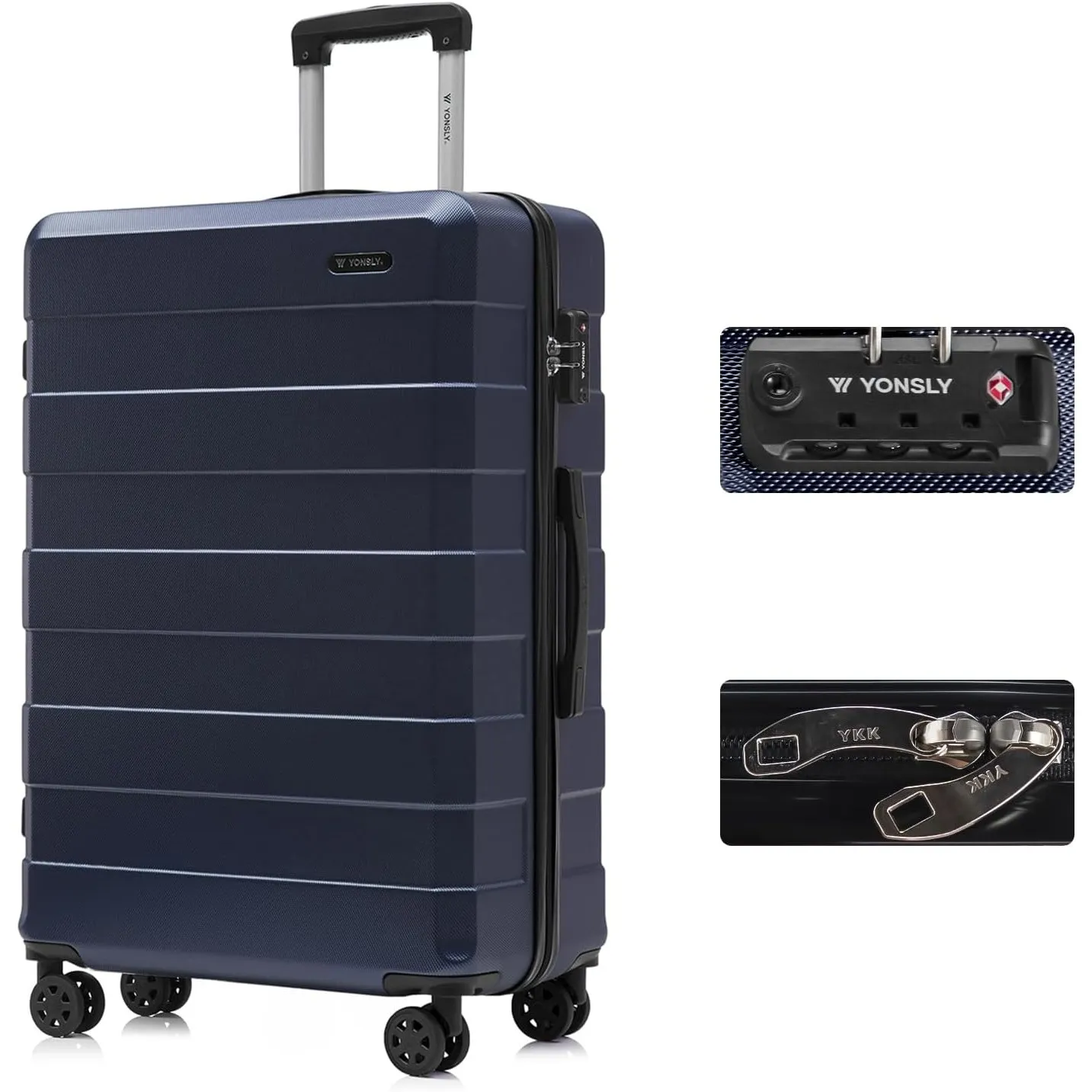 Premium Reisekoffer TSA-Schloss,YKK-Reißverschluss Hartschalen-Koffer Trolley Rollkoffer Suitcase Handgepäck 4 Rollen (…