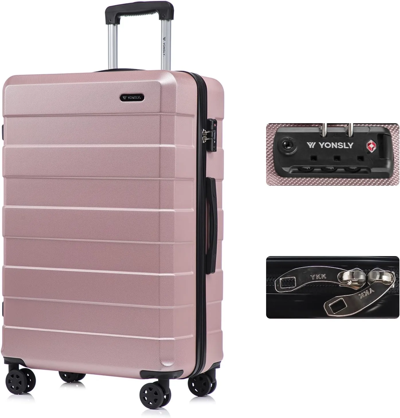 Premium Reisekoffer TSA-Schloss,YKK-Reißverschluss Hartschalen-Koffer Trolley Rollkoffer Suitcase Handgepäck 4 Rollen (…