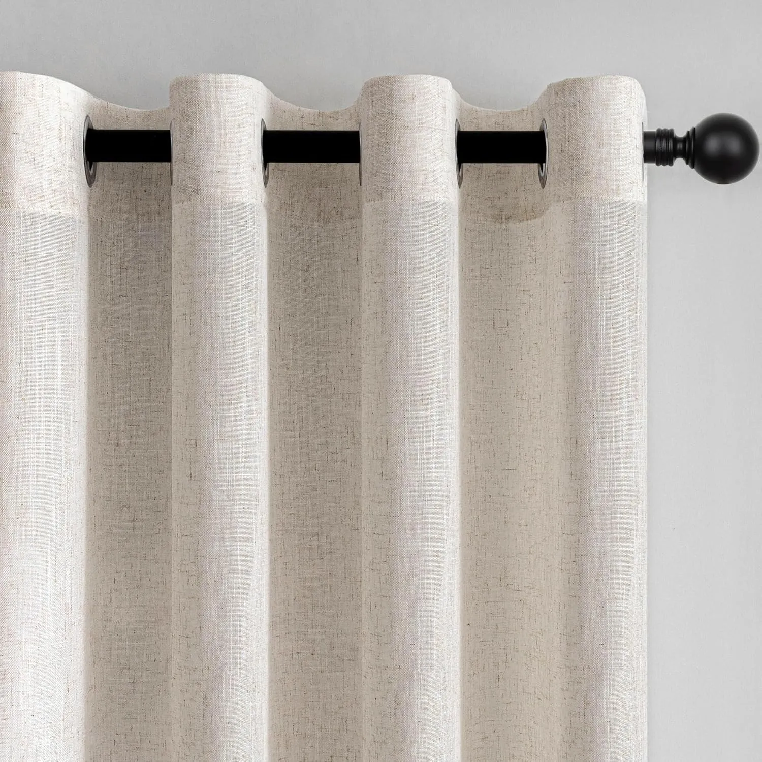 MYSKY HOME Vorhänge Gardinen 250 cm Leinen Beige Natur-für Wohnzimmer Modern Vorhang Gardine Schlafzimmer Vorhangschals…