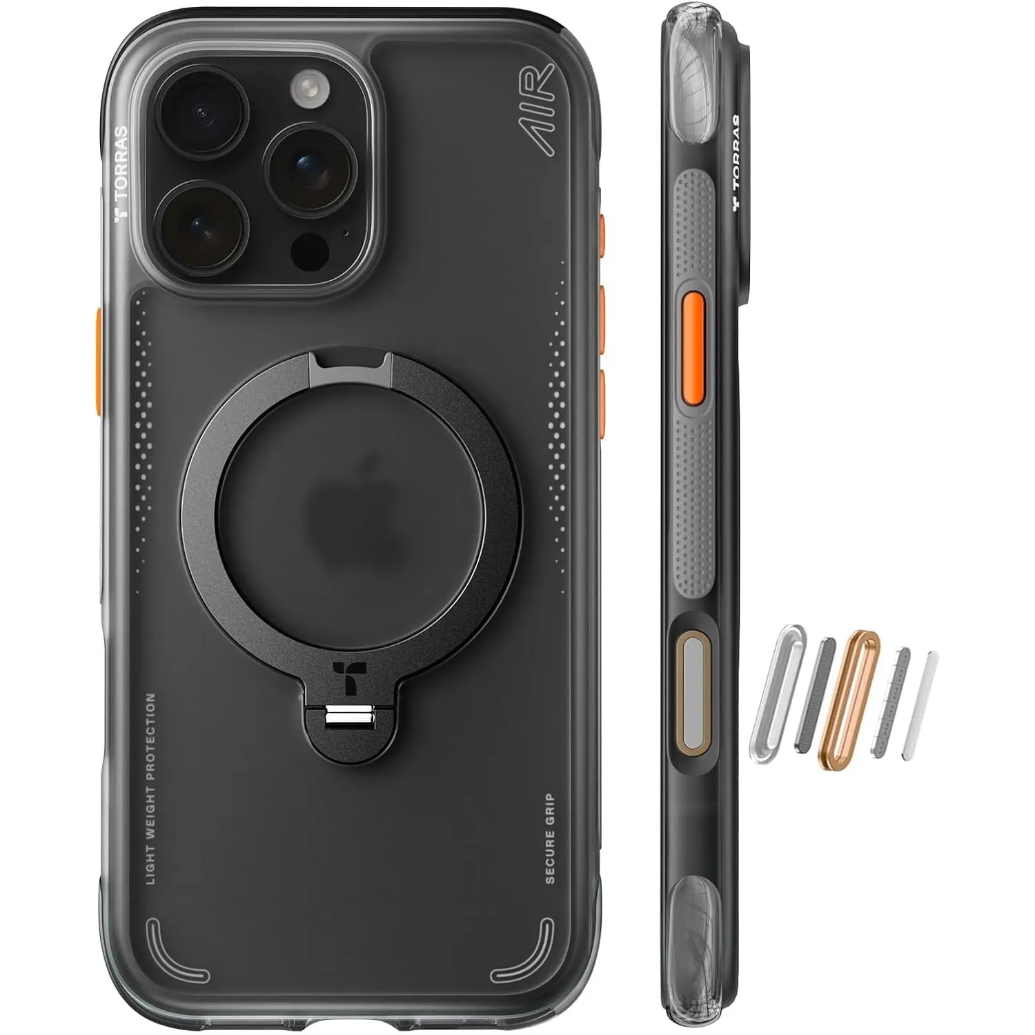 TORRAS Ostand Q3 Air für iPhone 16 Pro Max Hülle, Schwarz