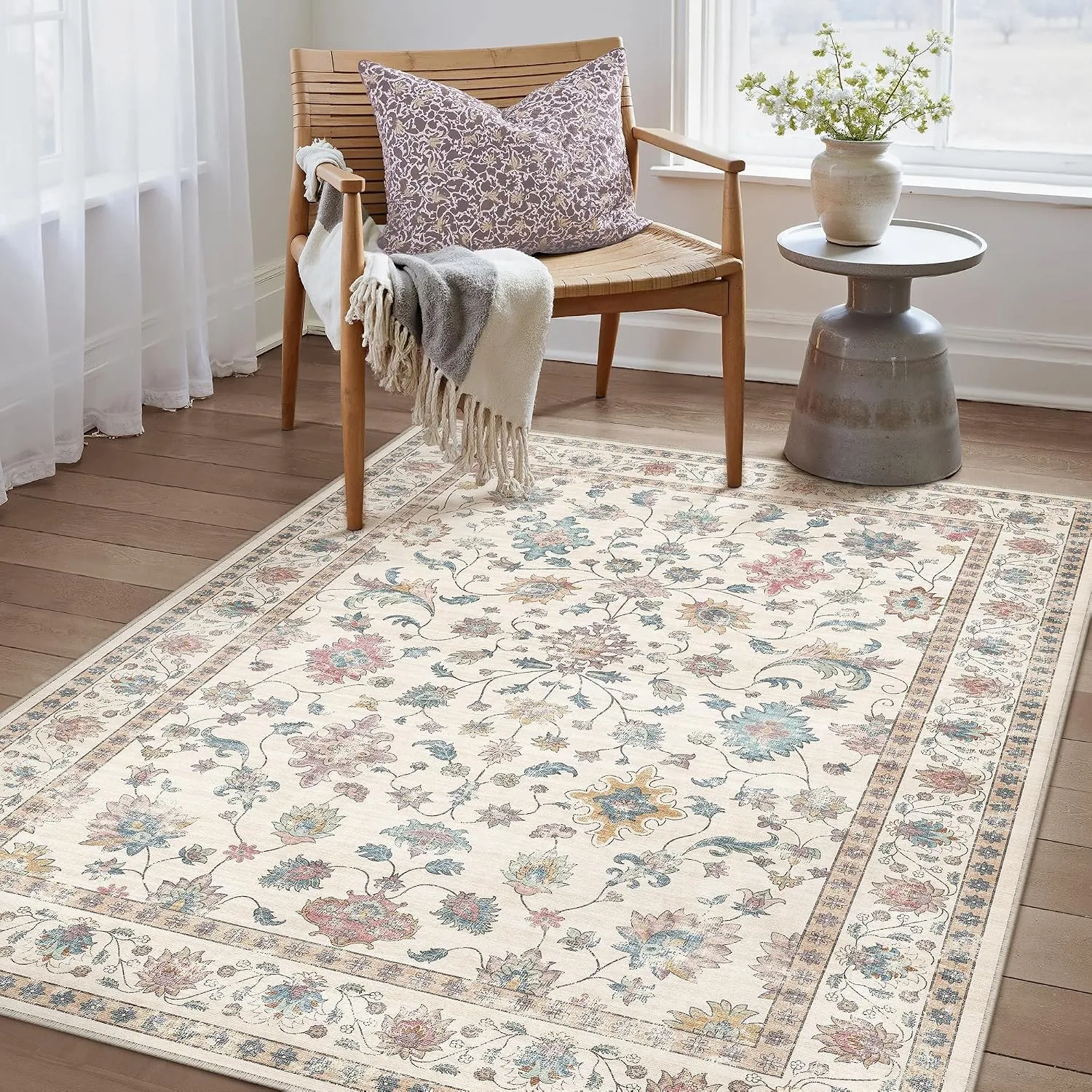 PureCozy Teppich Wohnzimmer 80x150cm Waschbarer Teppiche,Multicolore