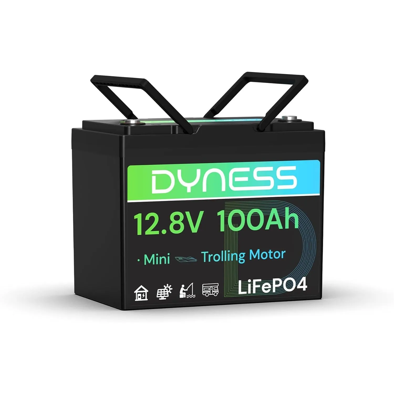 Dyness Lithium Batterie 12V 100Ah LiFePO4 Mini Akku mit 100A BMS, Niedertemperaturschutz, Max.15000 Zyklen, für Bootsmo…