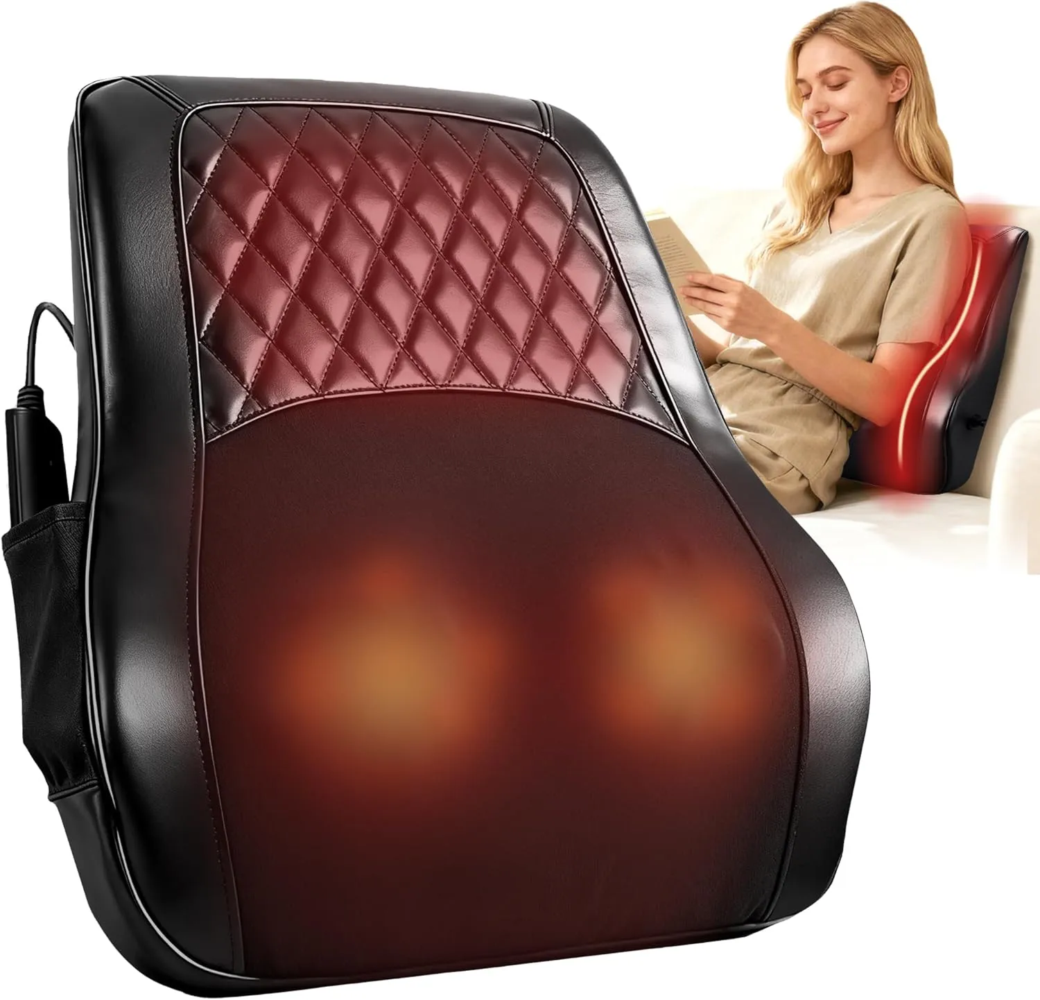 Shiatsu Nackenmassagegerät mit Wärme, Rücken Massagegerät mit 20 Knetmassageköpfen, Massagekissen für Nacken, Schultern…