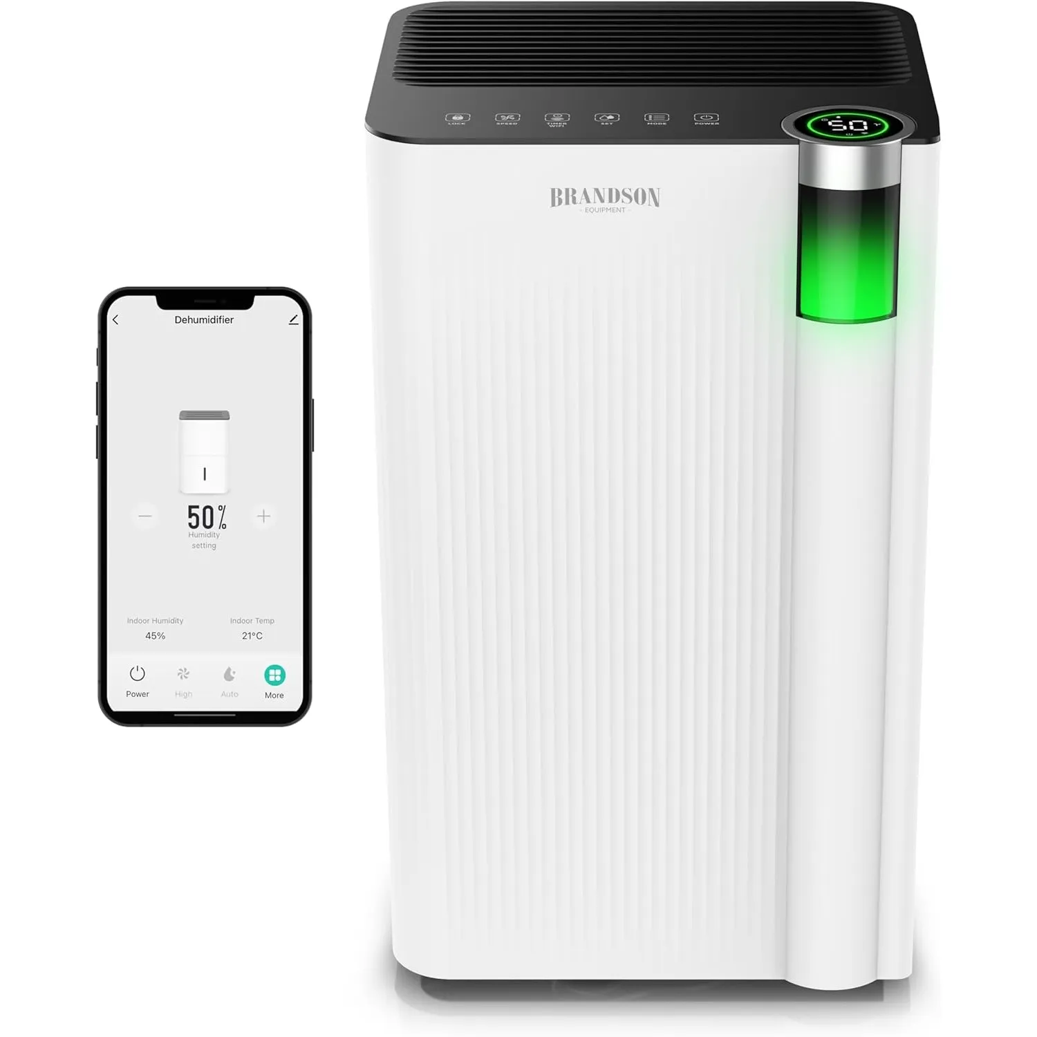 Brandson - Wlan Luftentfeuchter mit Kompressor elektrisch - 12 Liter - WiFi Dehumidifier Raumentfeuchter – mit App - Sc…