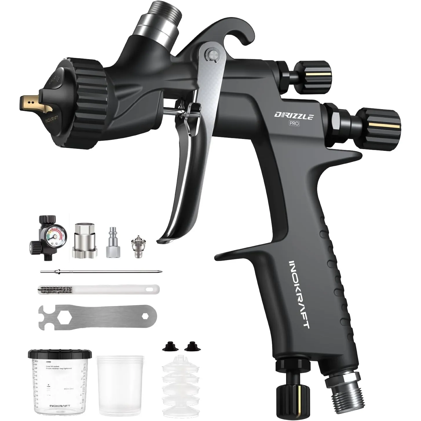 InoKraft Drizzle Pro LVLP Lackierpistole Professionelles Farbsprühsystem