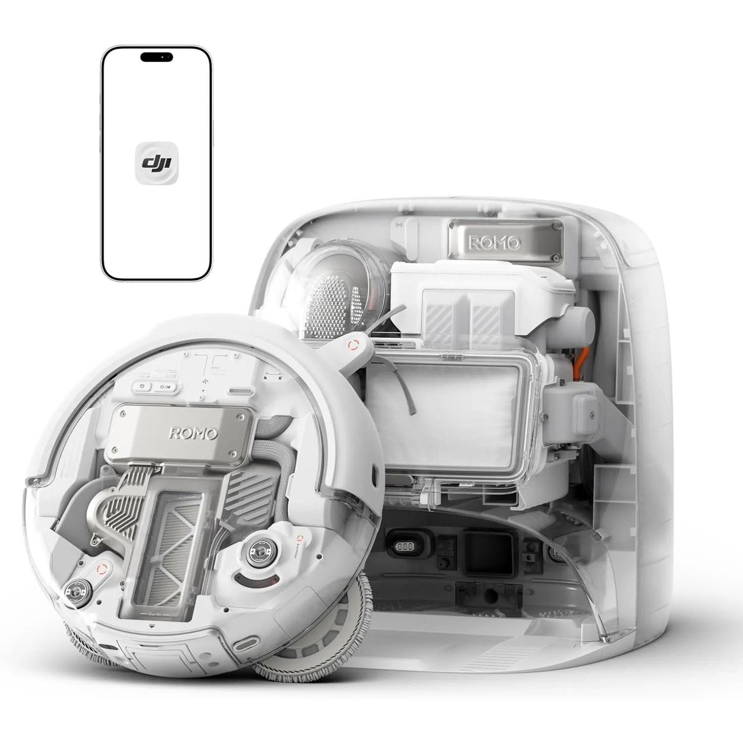 DJI ROMO P Saugroboter mit Wischfunktion, 25.000 Pa Saugkraft