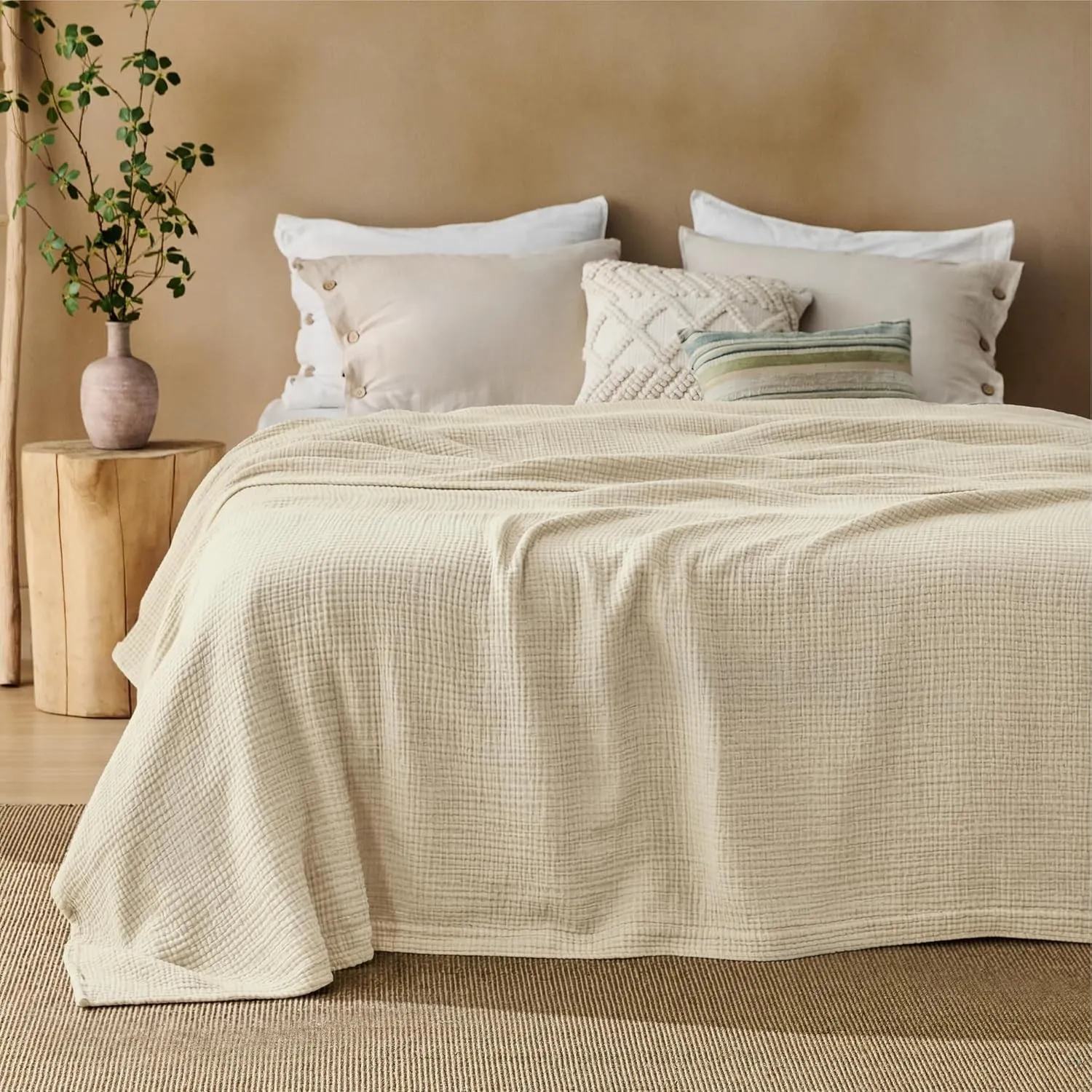 BEDSURE Musselin Decke 100% Baumwolldecke Tagesdecke - Gazedecke für Couch, Weich und Leicht Sofadecke & Blanket, Somme…
