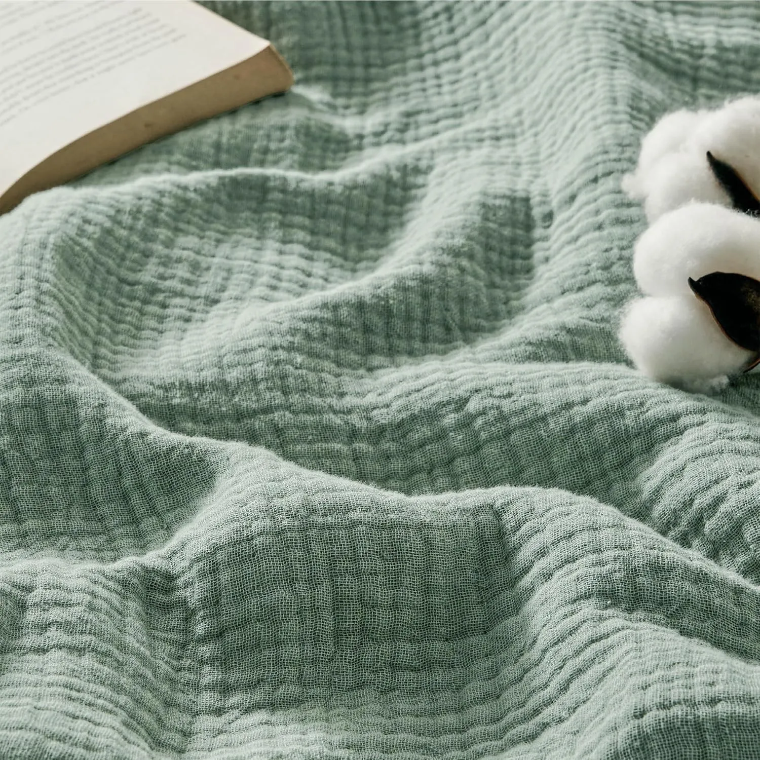BEDSURE Musselin Decke 100% Baumwolldecke Tagesdecke - Gazedecke für Couch, Weich und Leicht Sofadecke & Blanket, Somme…
