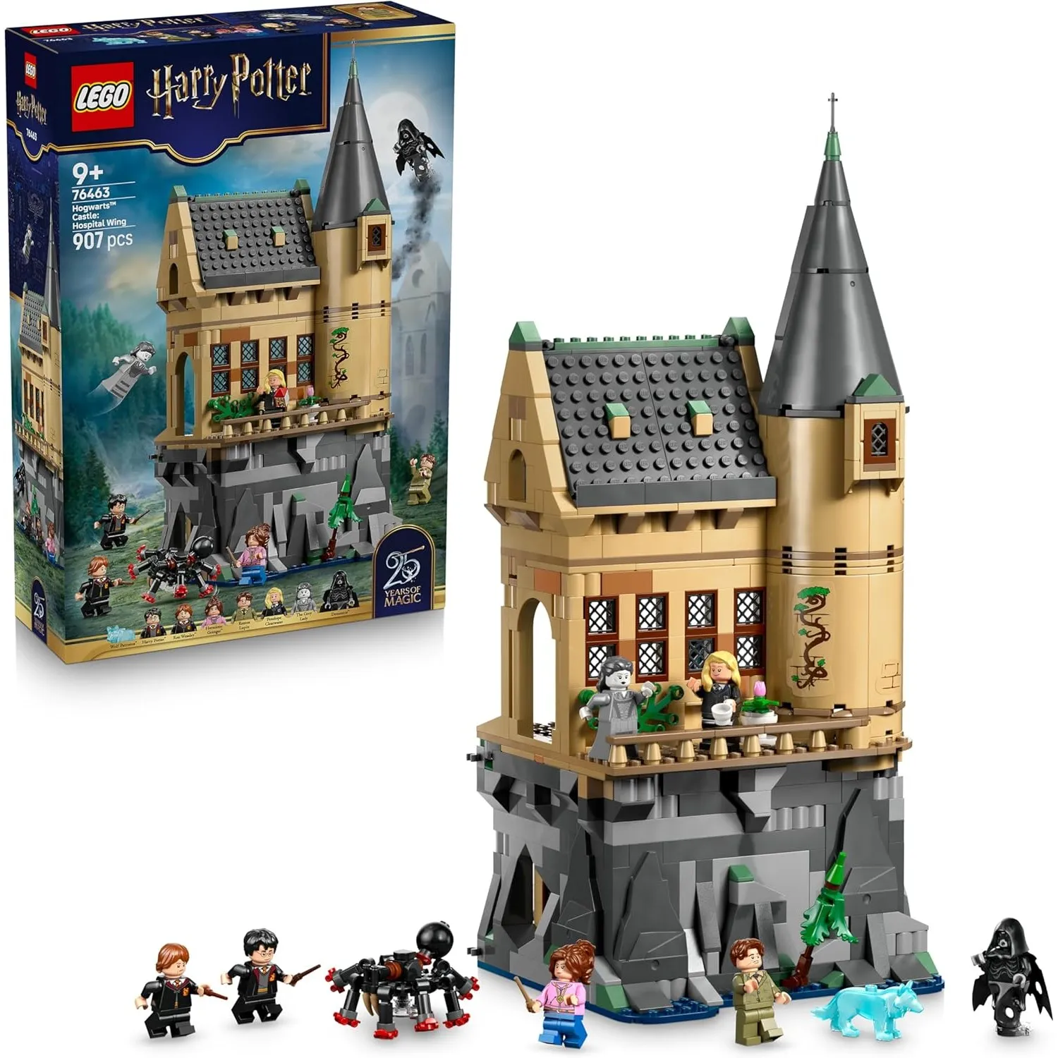 LEGO Harry Potter Schloss Hogwarts: Krankenflügel - DIY Set mit 7 Minifiguren - Modellbau mit Hermine und Ron Figuren -…