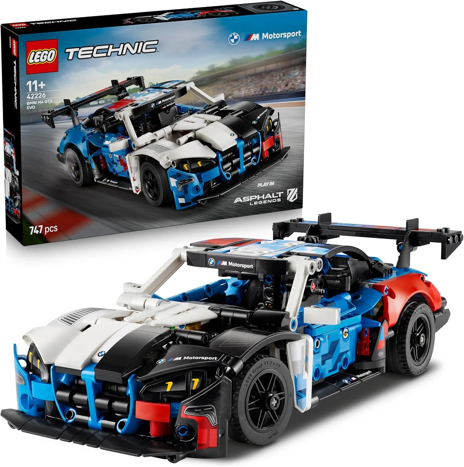 LEGO Technic BMW M4 GT3 EVO Rennwagen - Modellbausatz mit V6-Motor, Lenkung & öffnenden Türen - Gaming Geschenk für Jun…