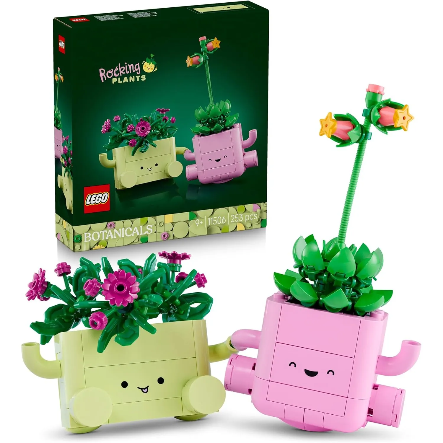 LEGO Botanicals Schaukelnde Pflanzen - Set mit Kunstblumen - mit 2 Kunstpflanzen & 2 pastellfarbenen Blumentöpfen für S…