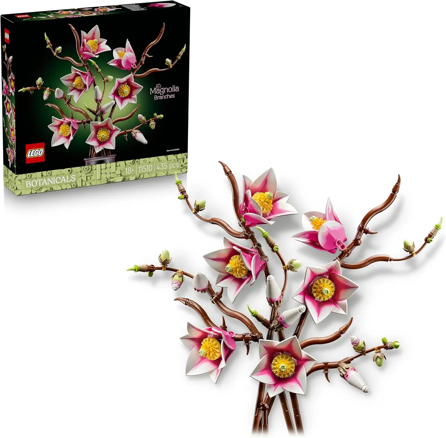 LEGO Botanicals Magnolienzweige - Kunstblumen Set für Erwachsene - 5 künstliche Magnolien für Deko im Wohn- oder Schlaf…