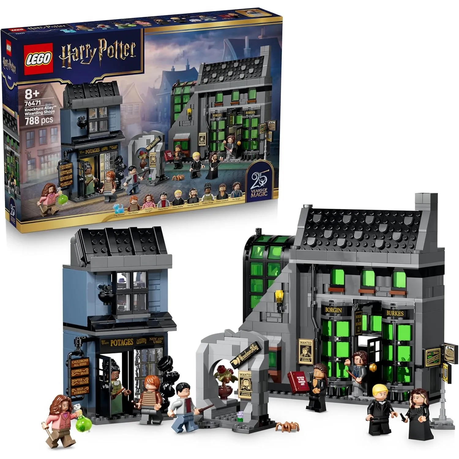 LEGO Harry Potter Zaubererläden in der Winkelgasse Spielzeug - Miniatur Modellbau mit 8 Minifiguren & sammelbarem Patro…