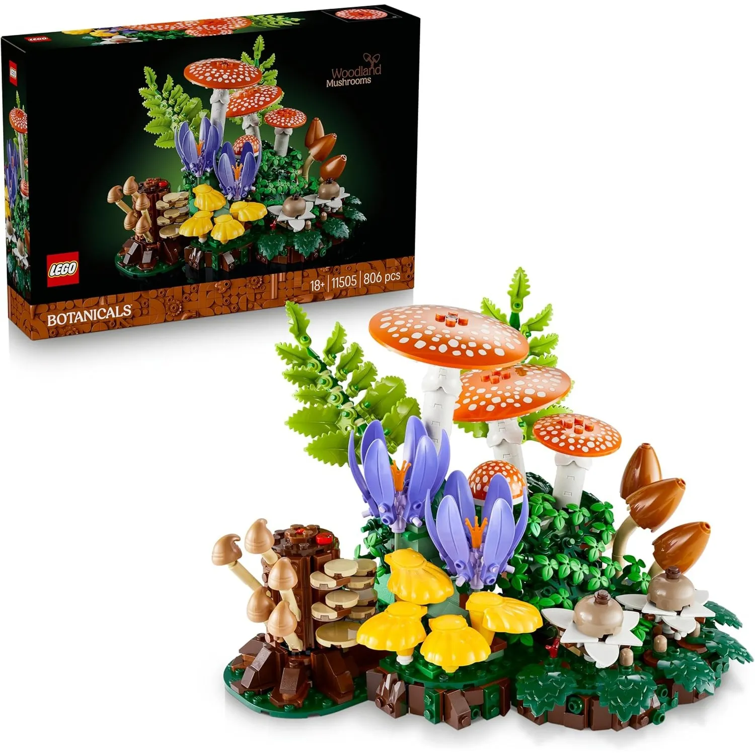 LEGO Botanicals Waldpilze - Künstliches Pflanzen Set für Erwachsene - inkl. Fliegenpilz & Kunstblumen für Wohnzimmer- o…