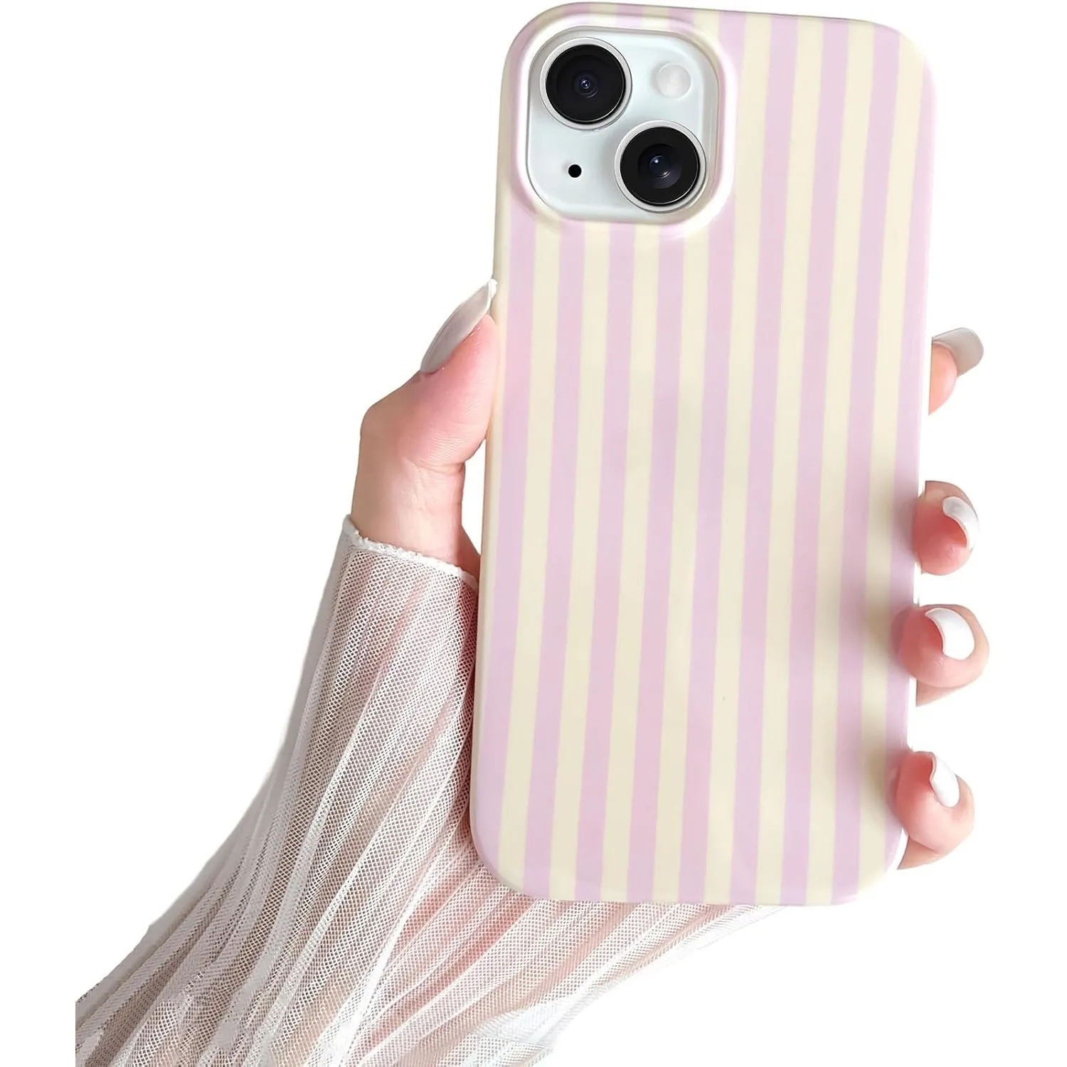 Kompatibel mit iPhone 14 Hülle, Süßes Striped Handyhülle, Weiches TPU, Schlanke, Stoßfeste Telefonabdeckung für Frauen …