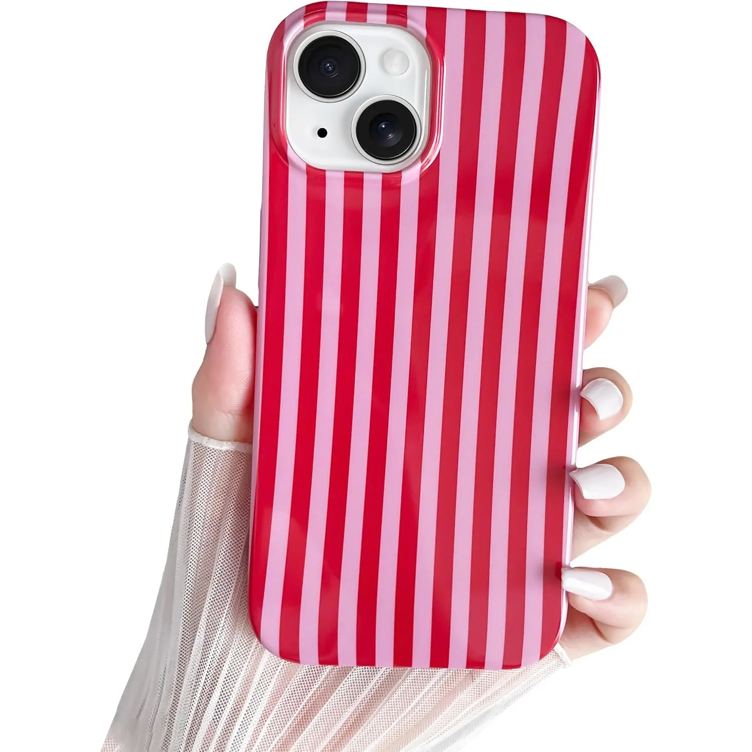 Kompatibel mit iPhone 14 Hülle, Süßes Striped Handyhülle, Weiches TPU, Schlanke, Stoßfeste Telefonabdeckung für Frauen …