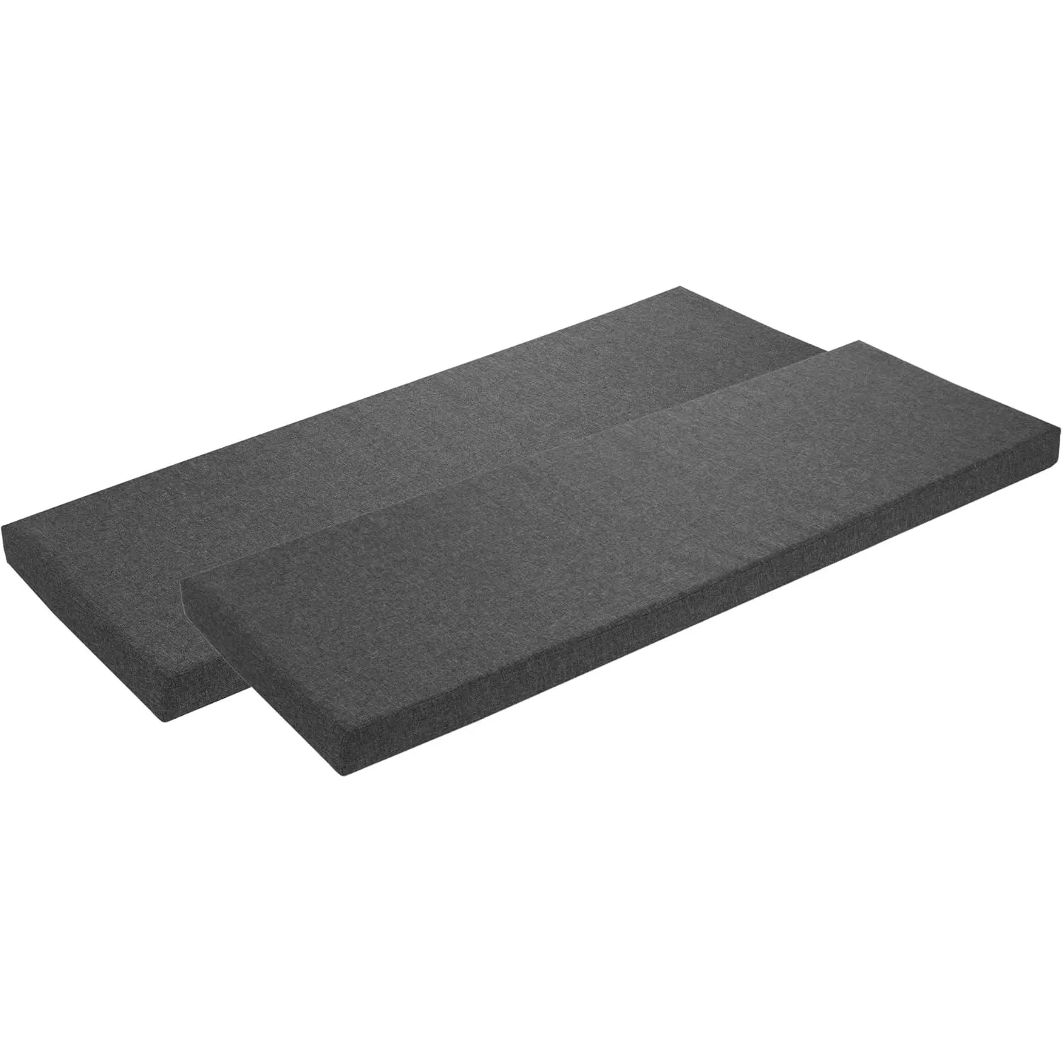 sleepling 2er Set Bankauflage 120x40 cm, Outdoor & Indoor, Dunkelgrau | Sitzkissen, Bankpolster, Bezug waschbar, Unters…